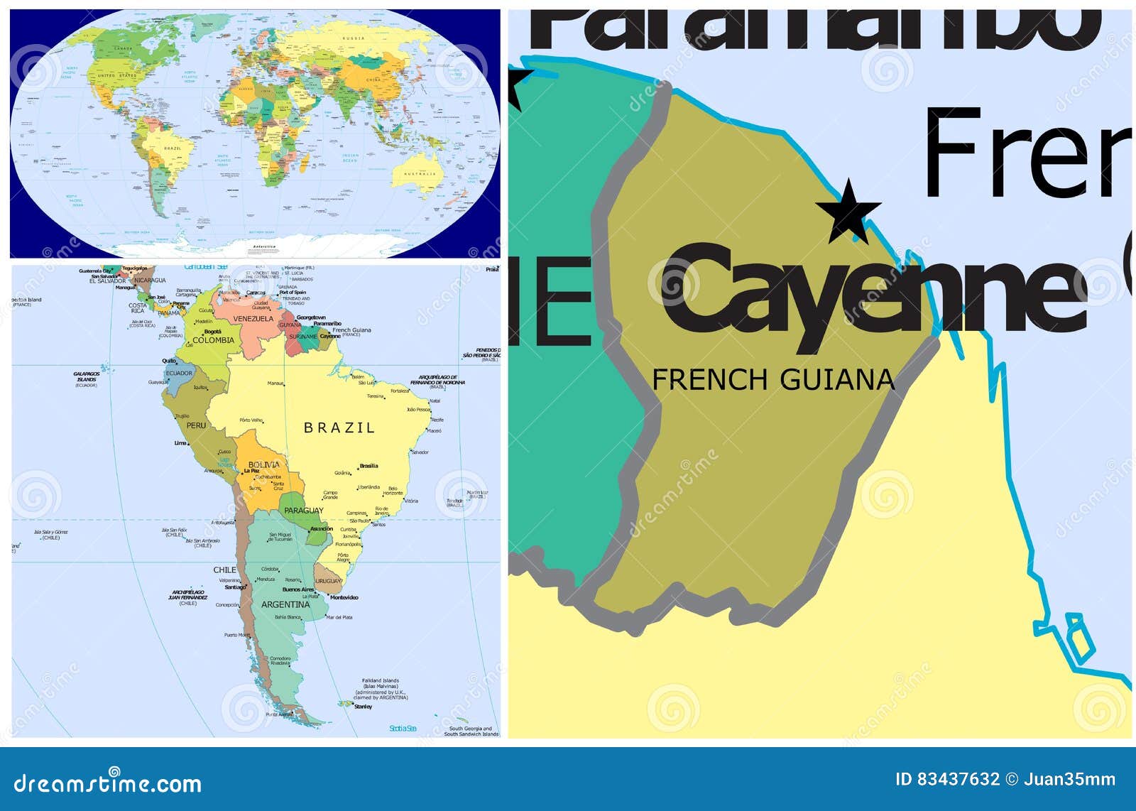French Guiana & World stock illustration. Illustration of china 83437632