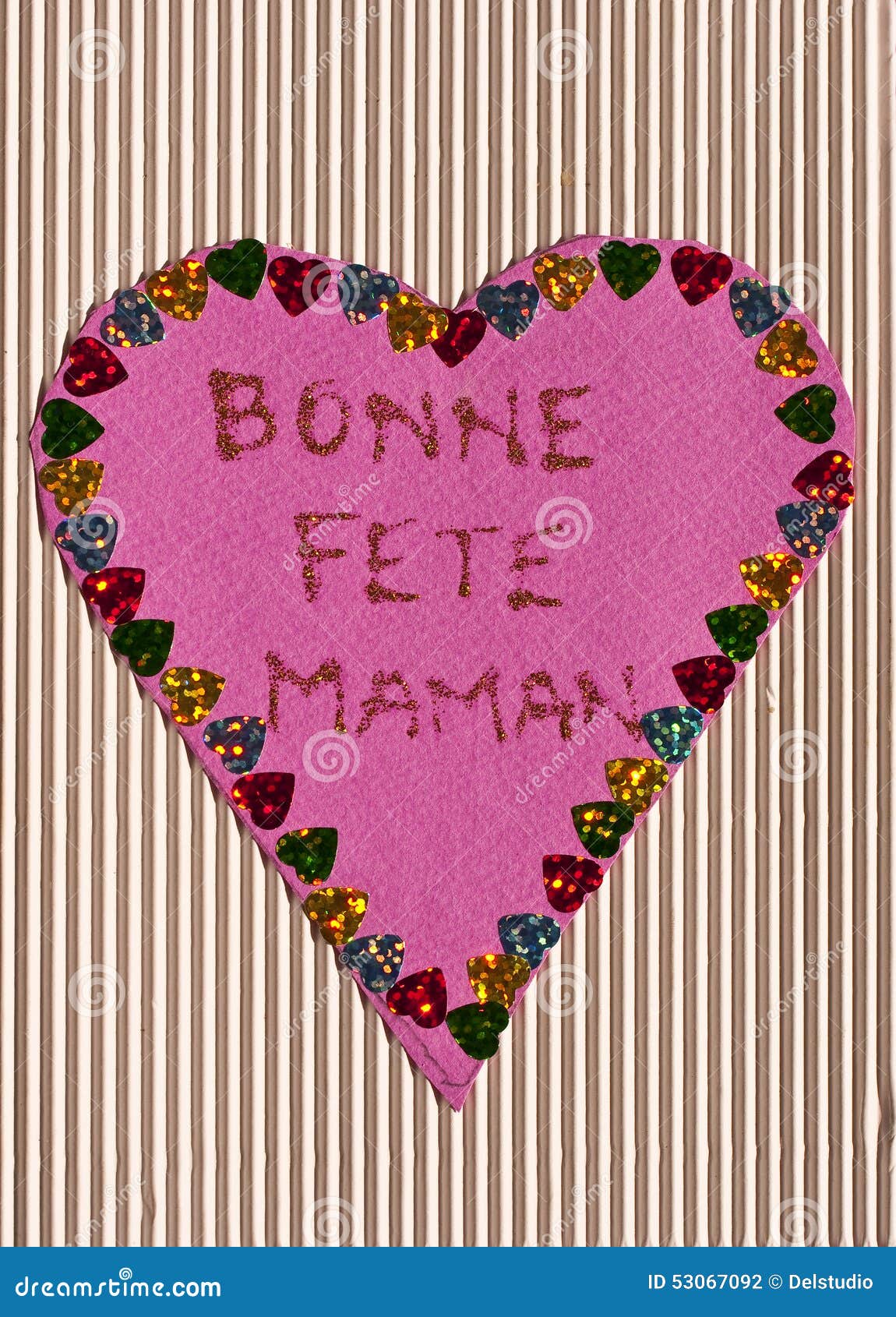 French happy mothers day card made by a child