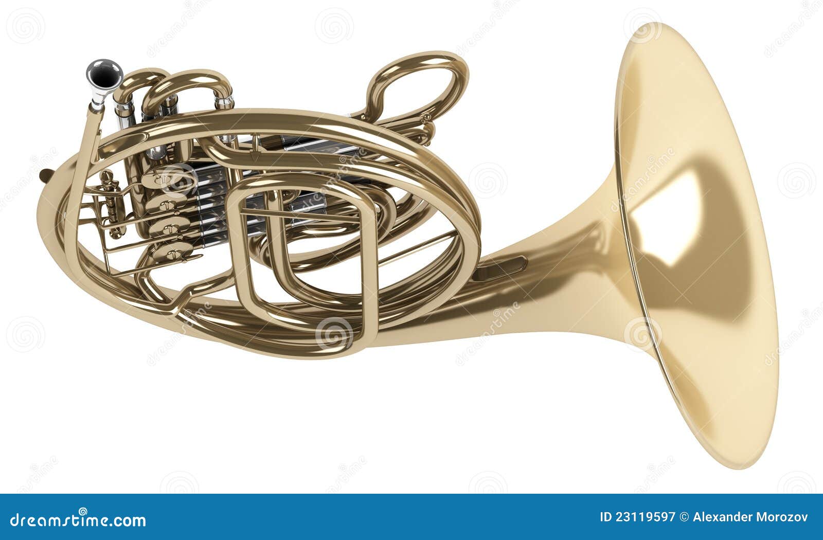 French horn stock illustration. Illustration of entertainment 23119597