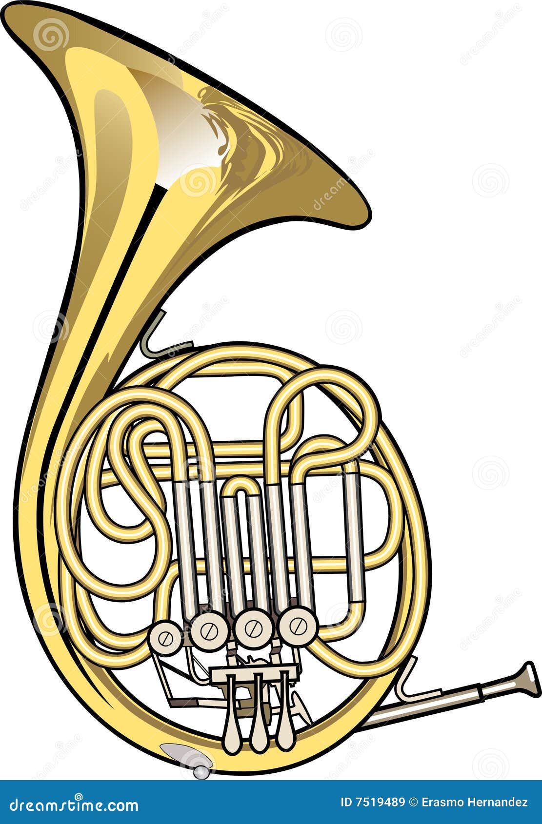 French Horn stock illustration. Illustration of jazz, entertainment