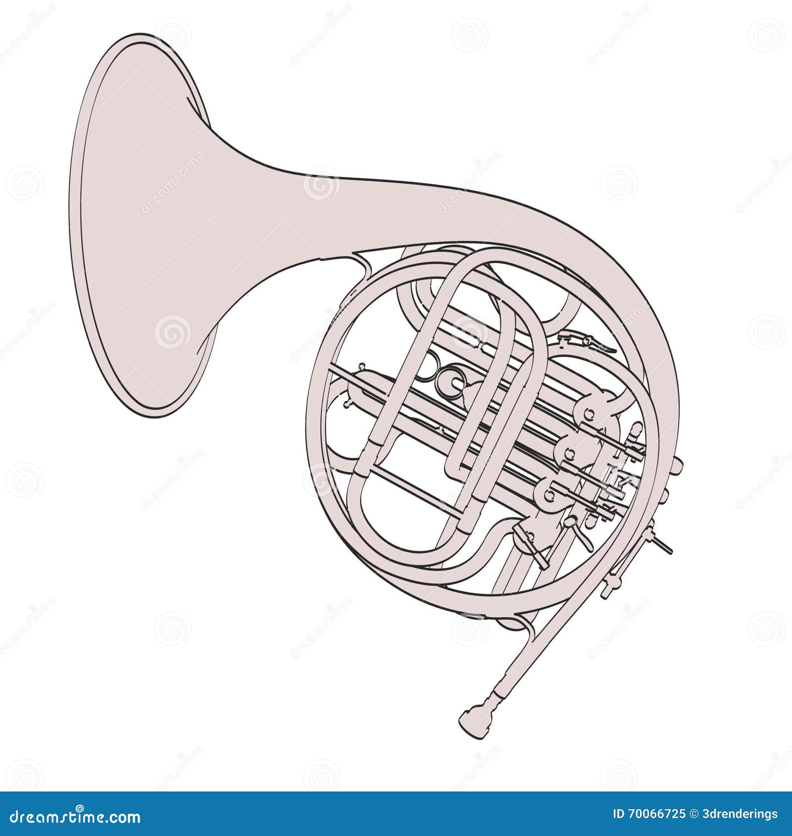 French horn stock illustration. Illustration of classic 70066725