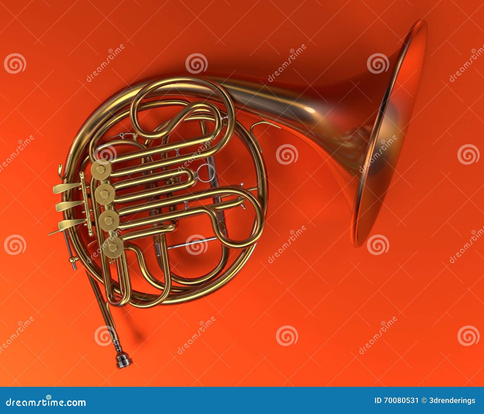 French horn stock illustration. Illustration of musical 70080531