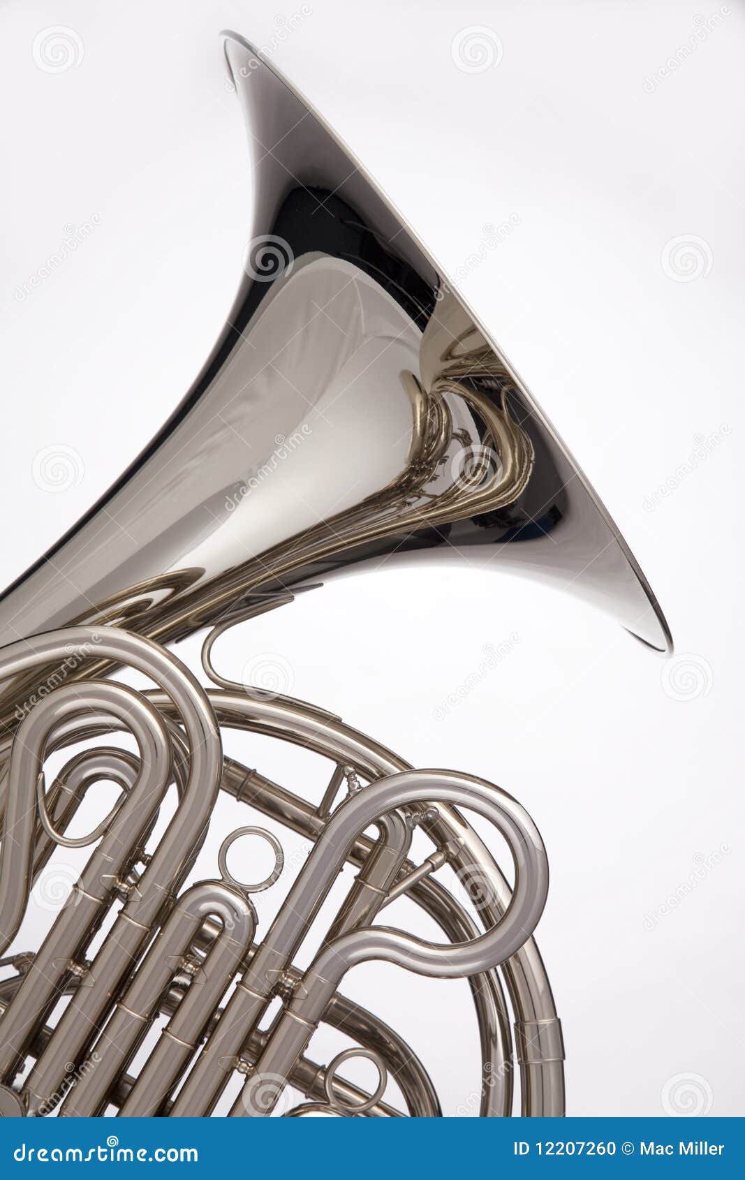 French Horn Silver Isolated on White Stock Photo Image of instrument
