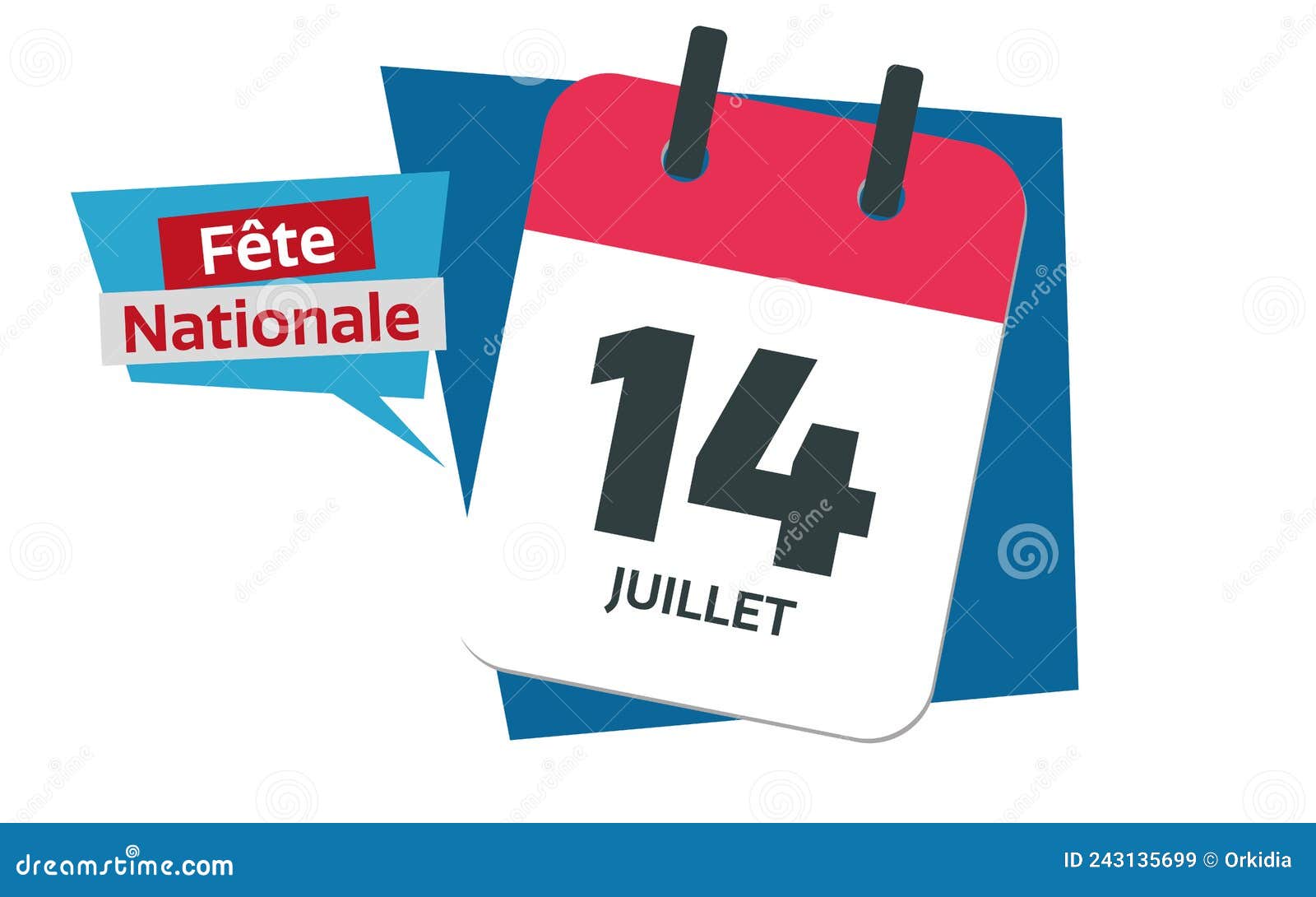 French 14 july calendar stock vector. Illustration of national 243135699