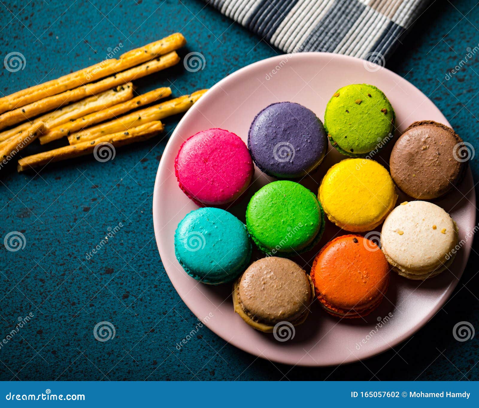 French Macarons almond stock photo. Image of milk, almonde - 165057602