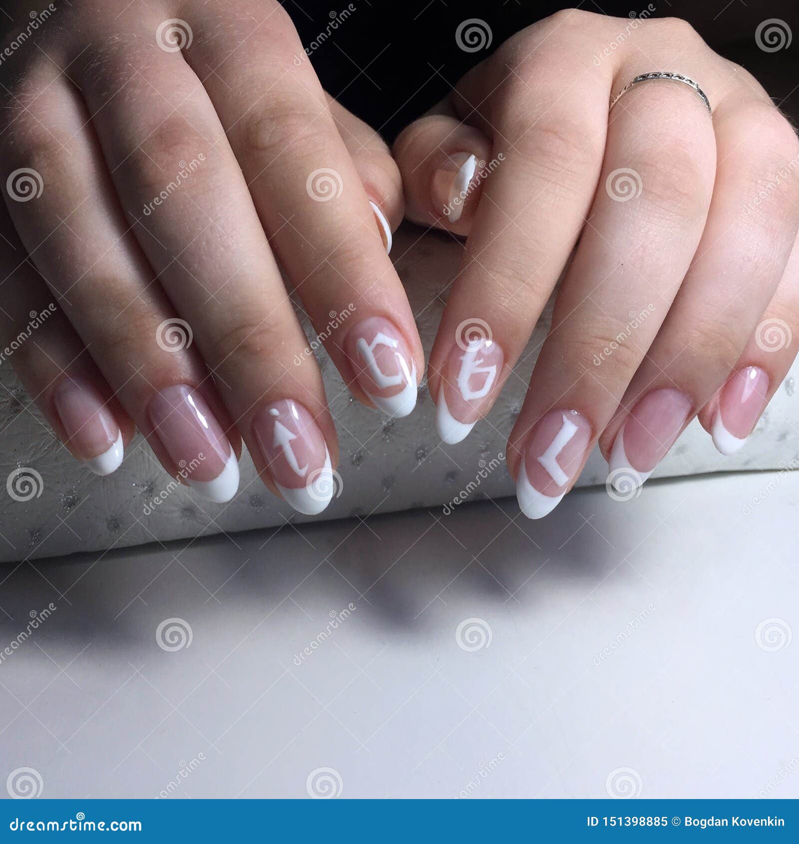 French Manicure on the Nails. French Manicure Design Stock Image - Image of  cuticle, color: 151398885