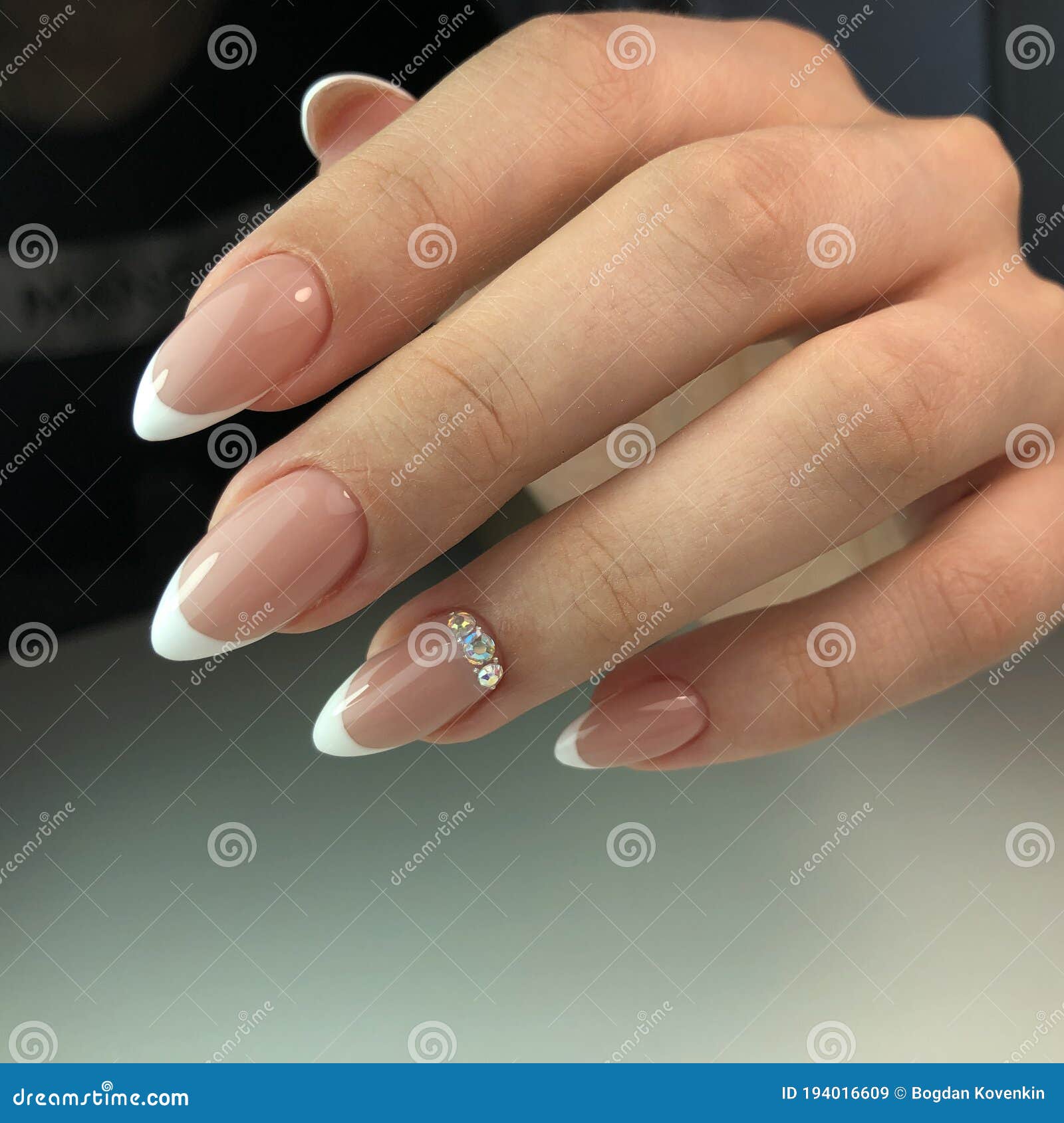 French Manicure On The Nails. French Manicure Design. Manicure Gel Nail  Polish Stock Image - Image Of Background, Nail: 194016609