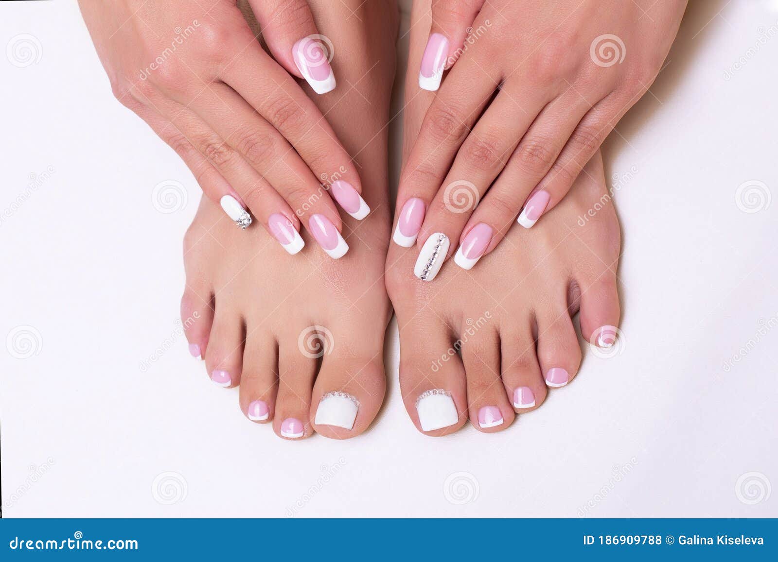 Double French manicure (orange and white) - kupić Manicure and pedicure -  nail design w Polsce | Manicure and pedicure - nail design - tuffishop