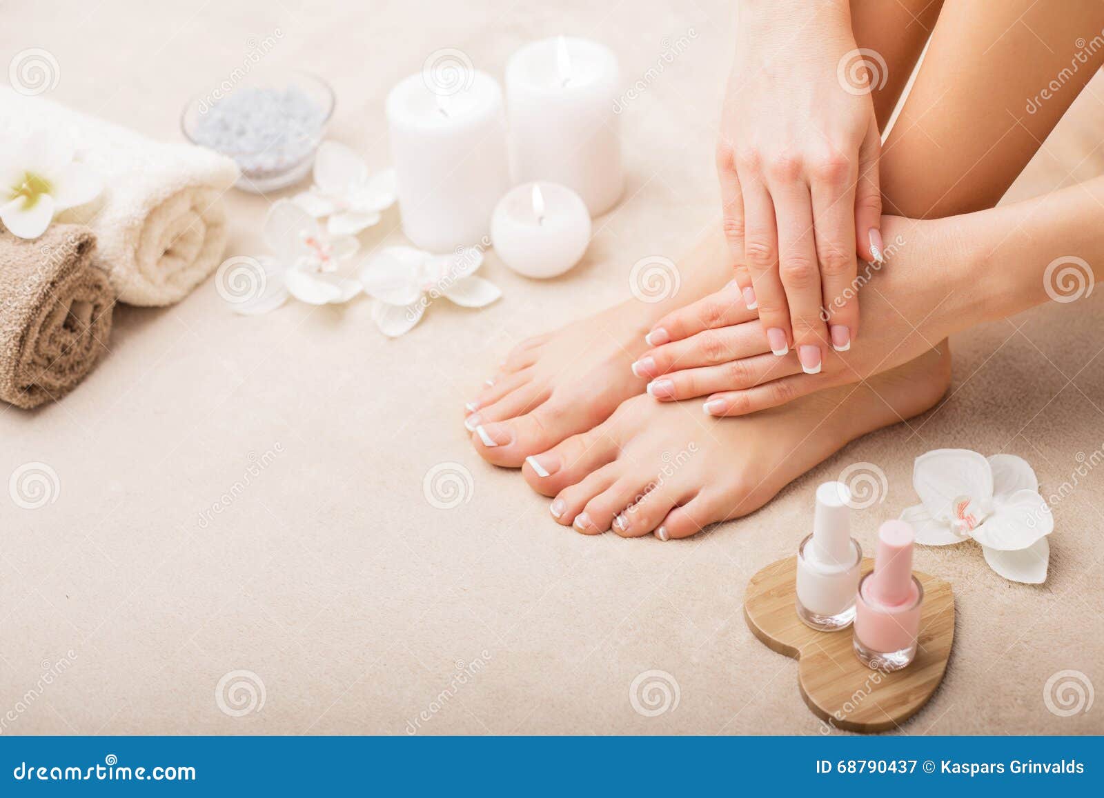 french manicure and pedicure