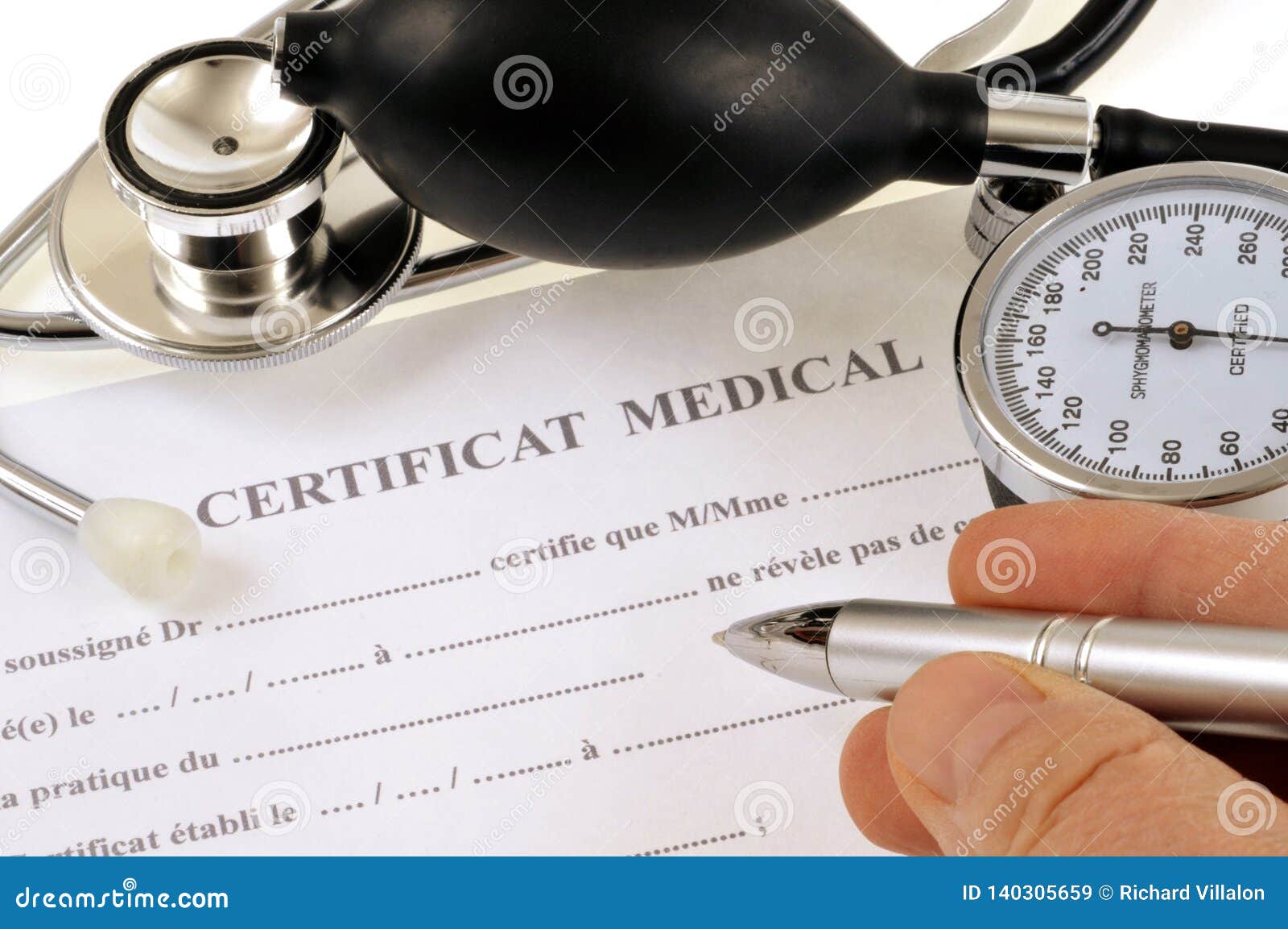 French medical certificate stock illustration. Illustration of