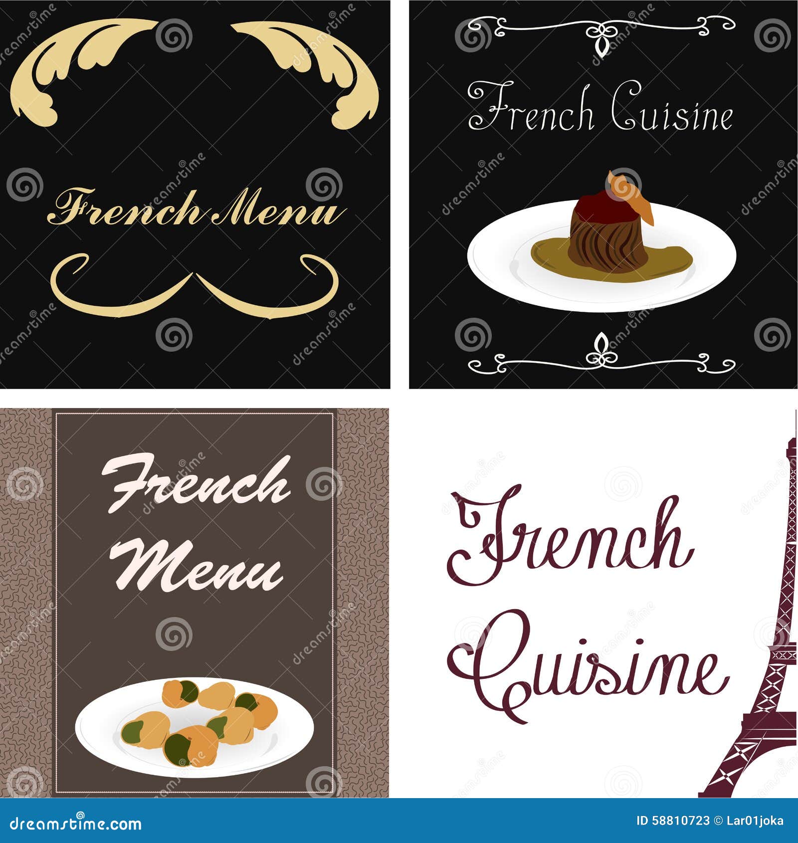 French menu stock vector. Illustration of food, monument - 58810723