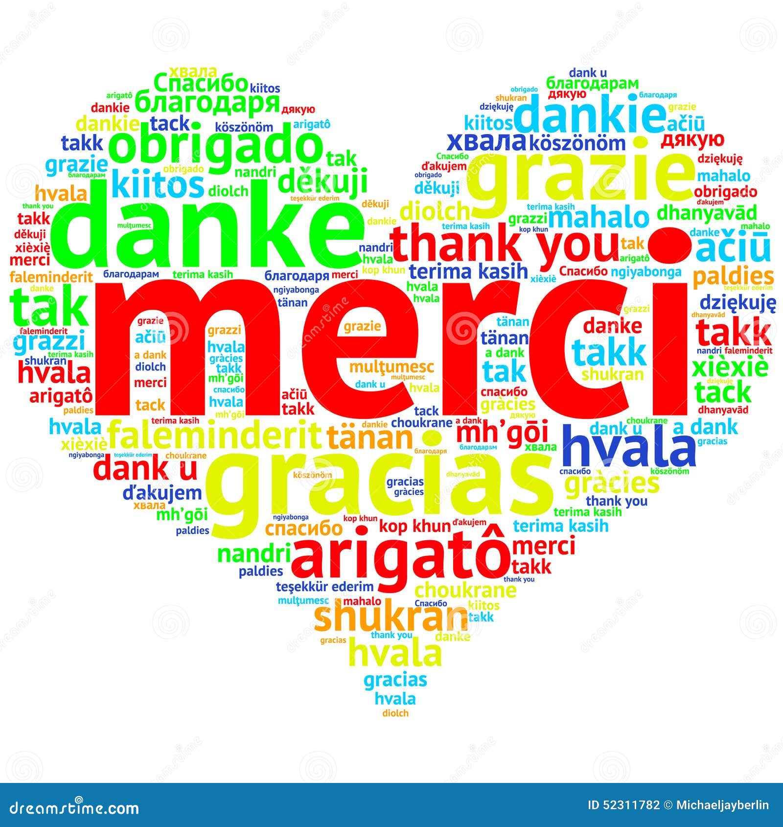 French: Merci, Heart Shaped Word Cloud Thanks, on White Stock ...