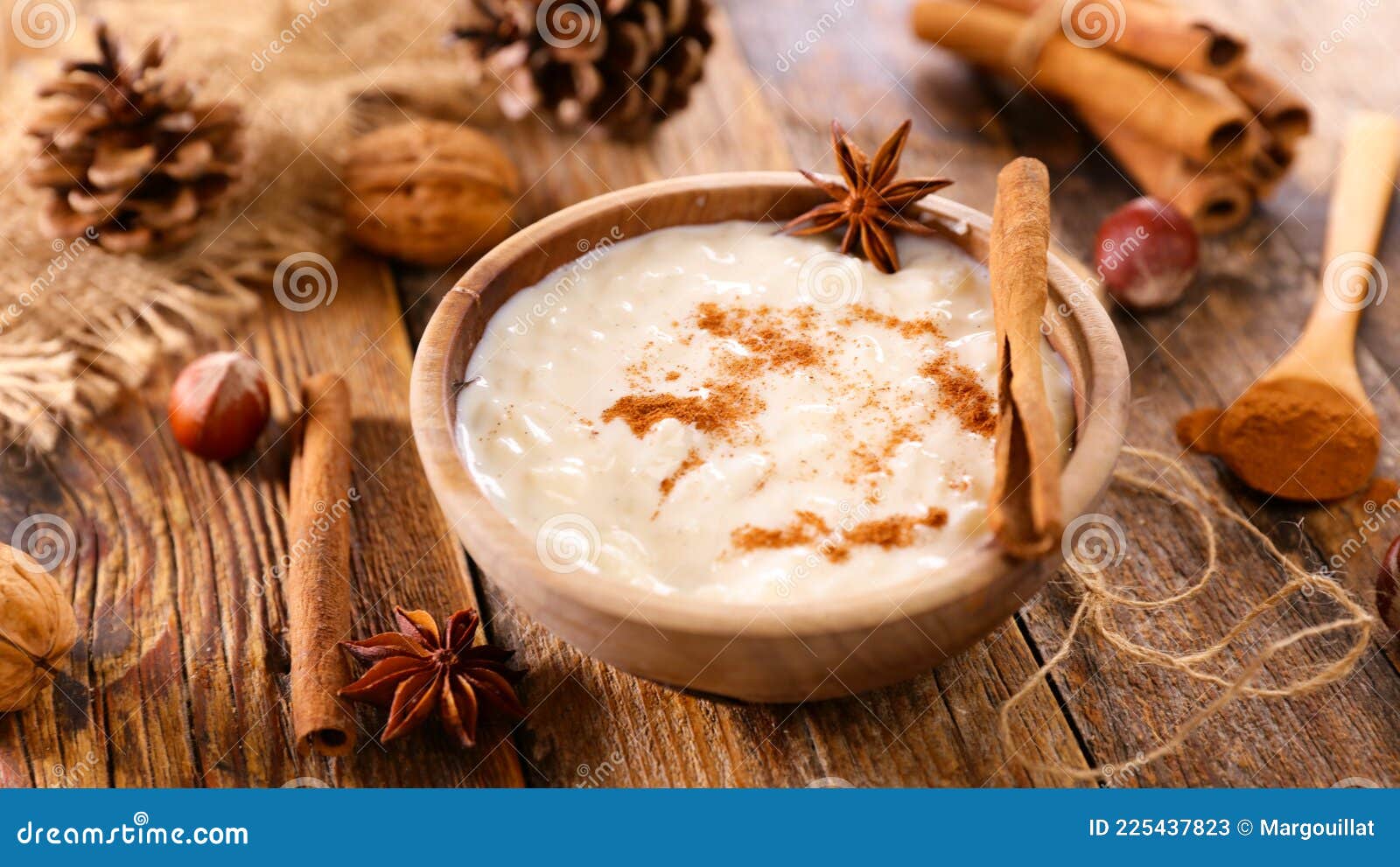 French Milk Rice Dessert with Cinnamon Stock Image Image of spice