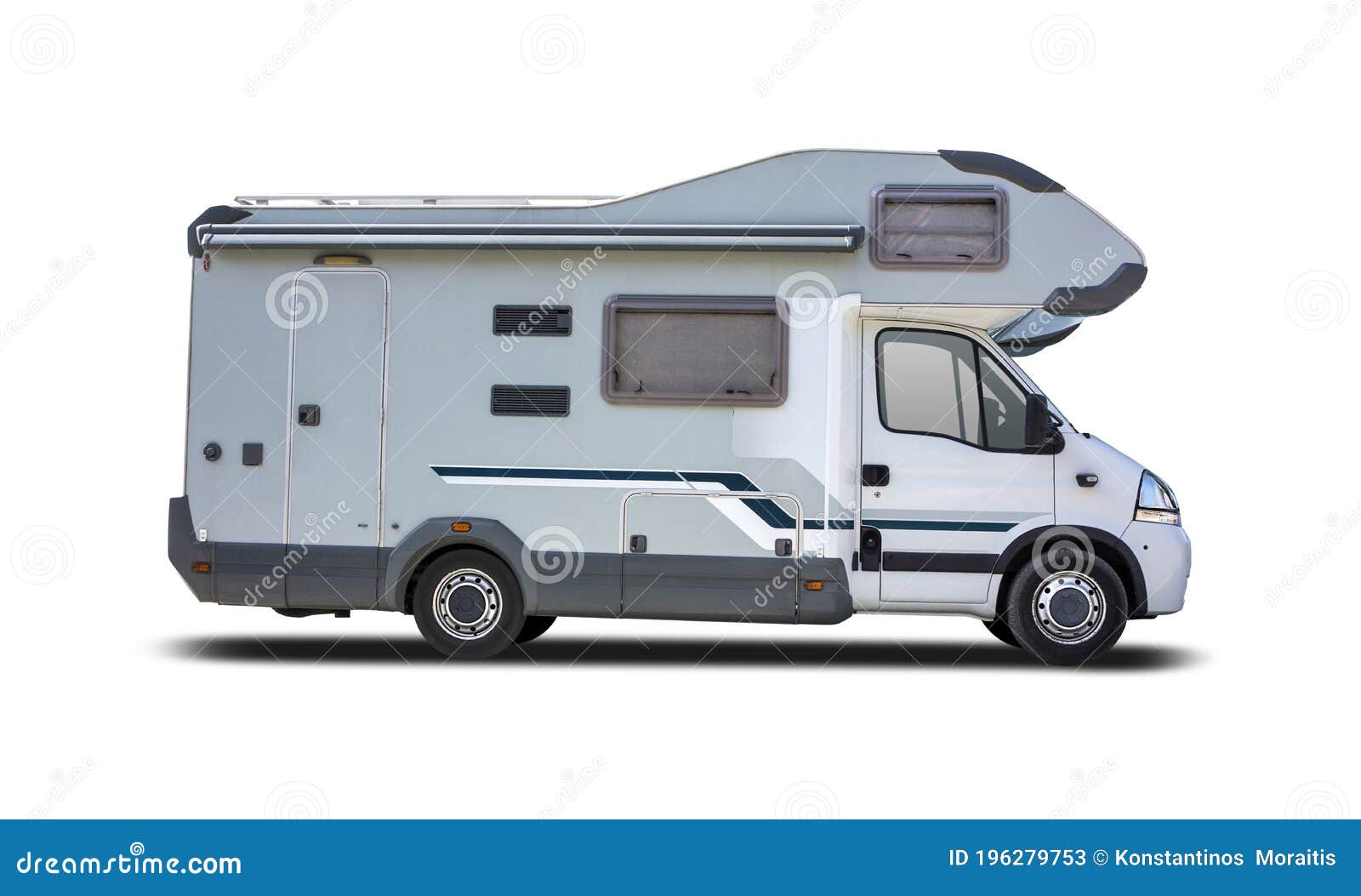 French Motorhome Side View Isolated on White Stock Image - Image of ...