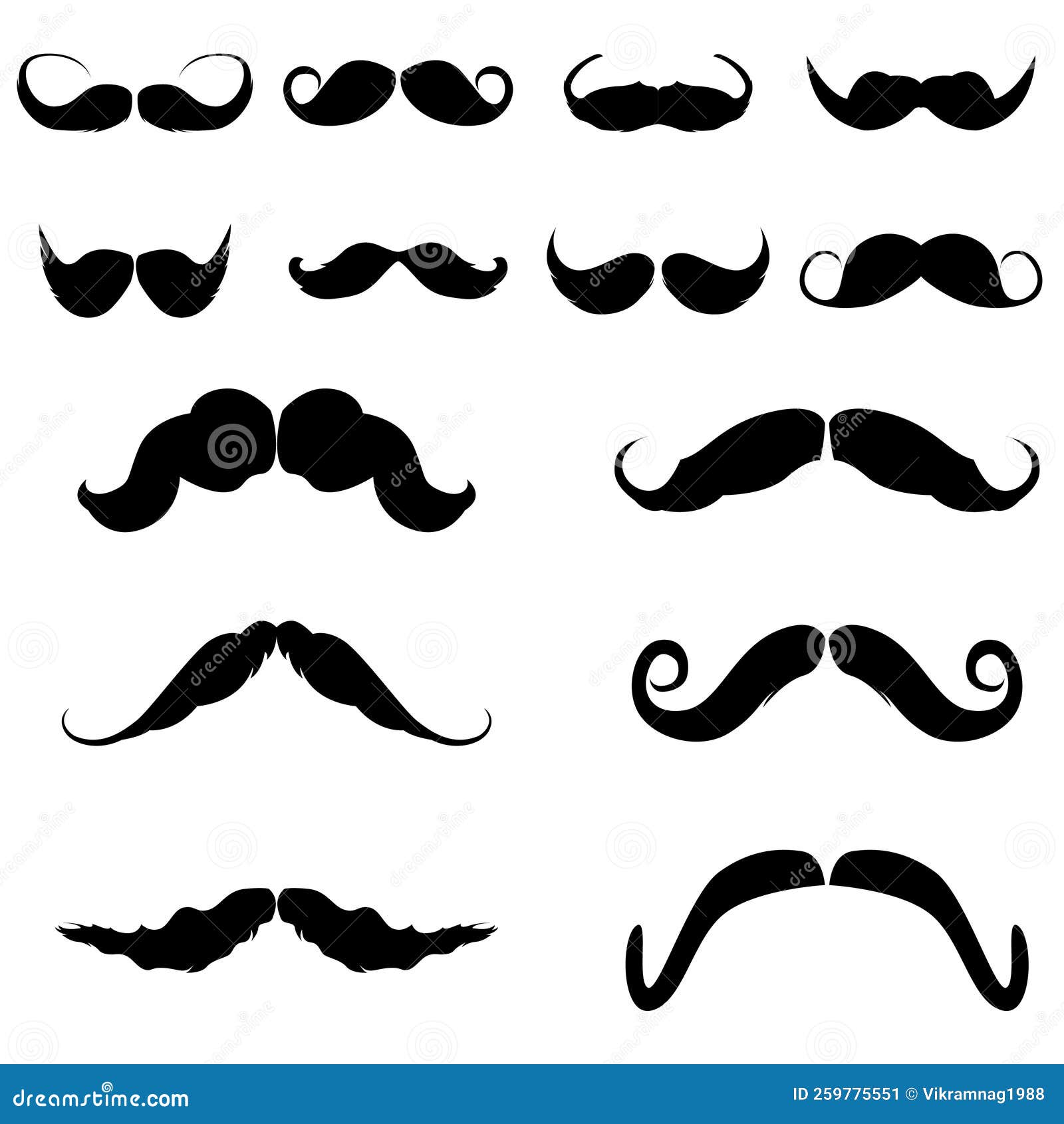 french moustache silhouette