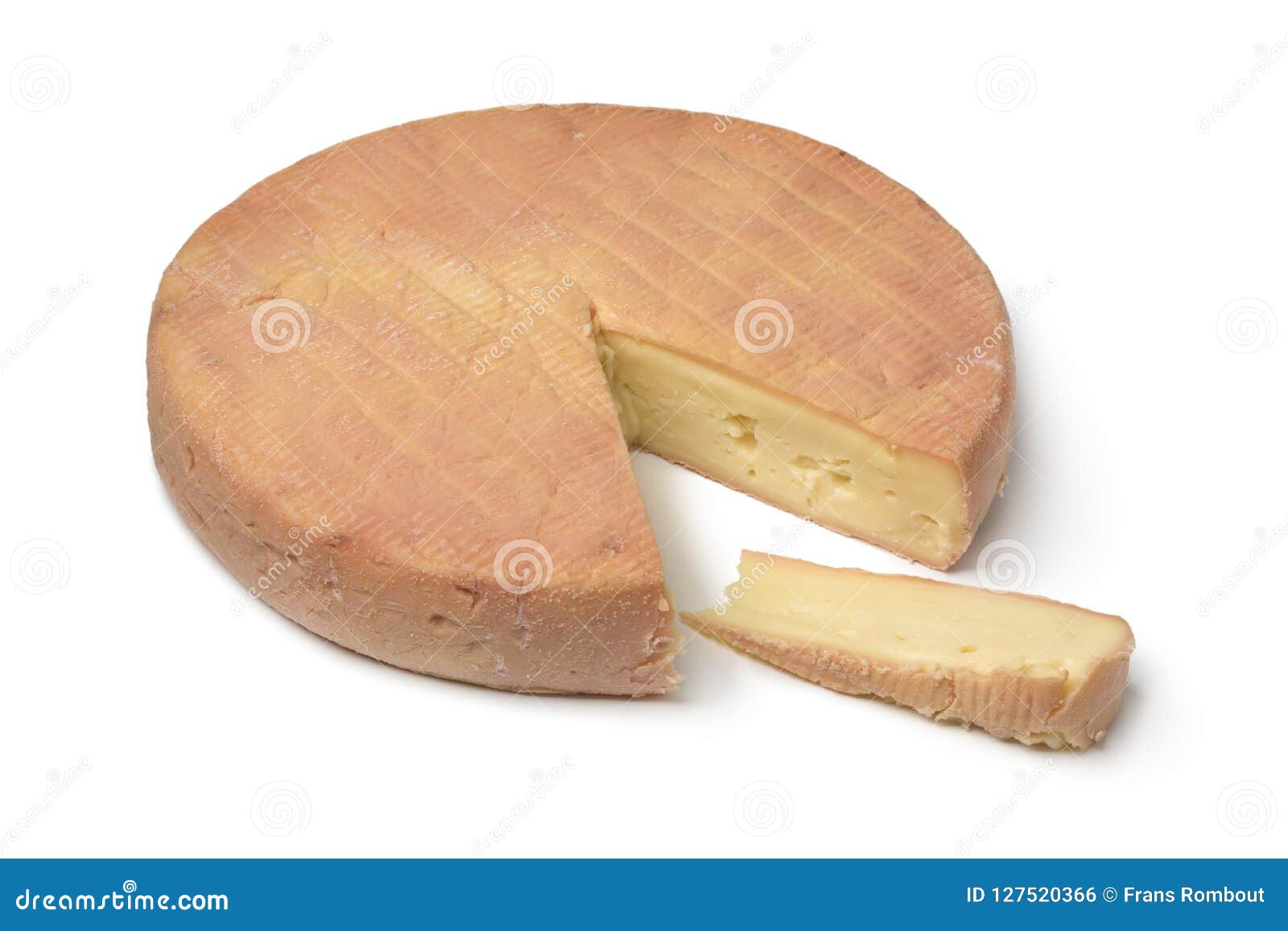 French Munster Cheese and a Slice Stock Photo Image of isolated