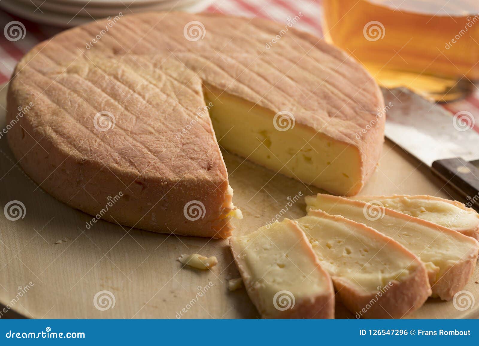 French Munster Cheese and Slices Stock Photo Image of piece, dairy