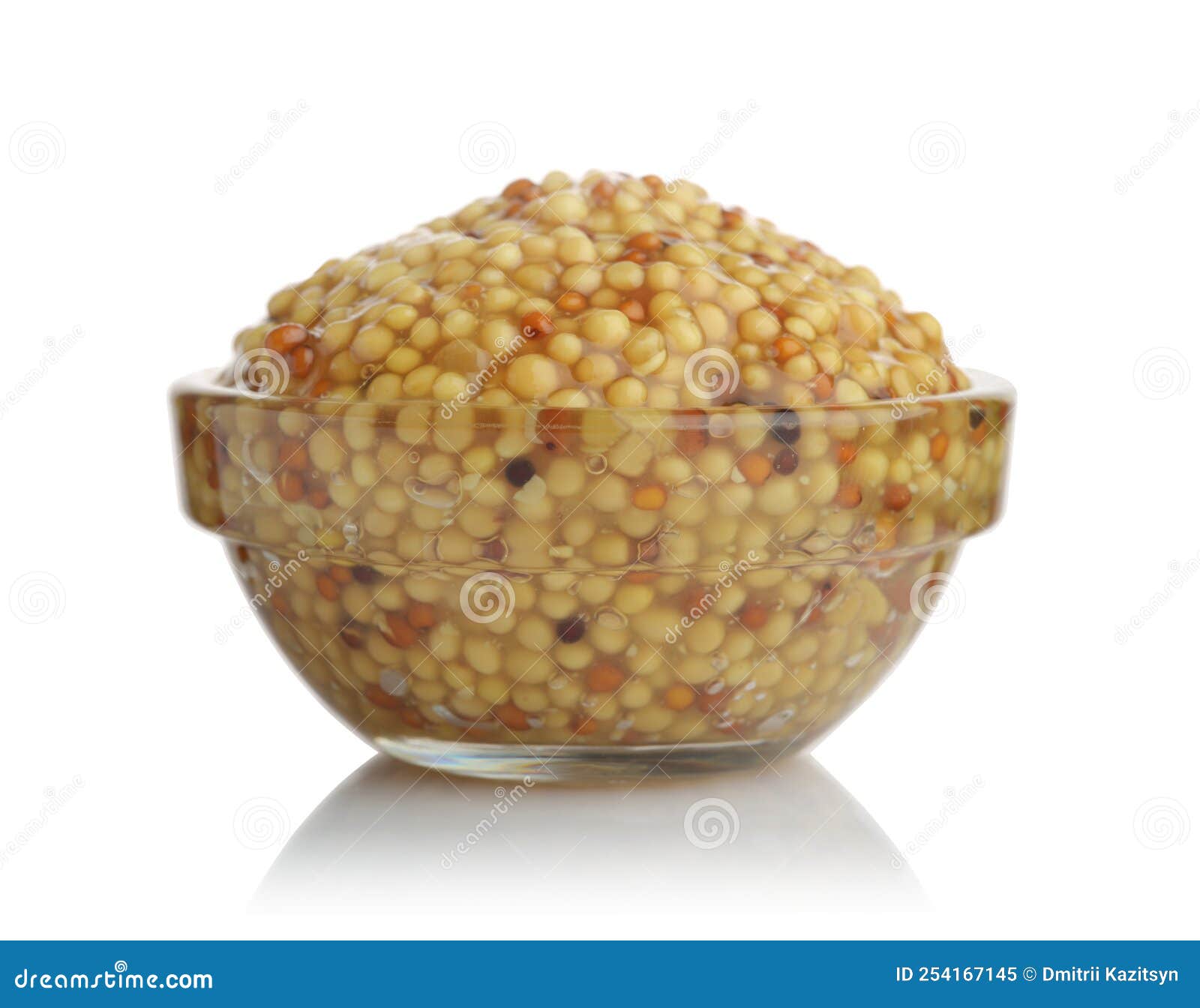 French Mustard in Glass Bowl Isolated Stock Image Image of horizontal