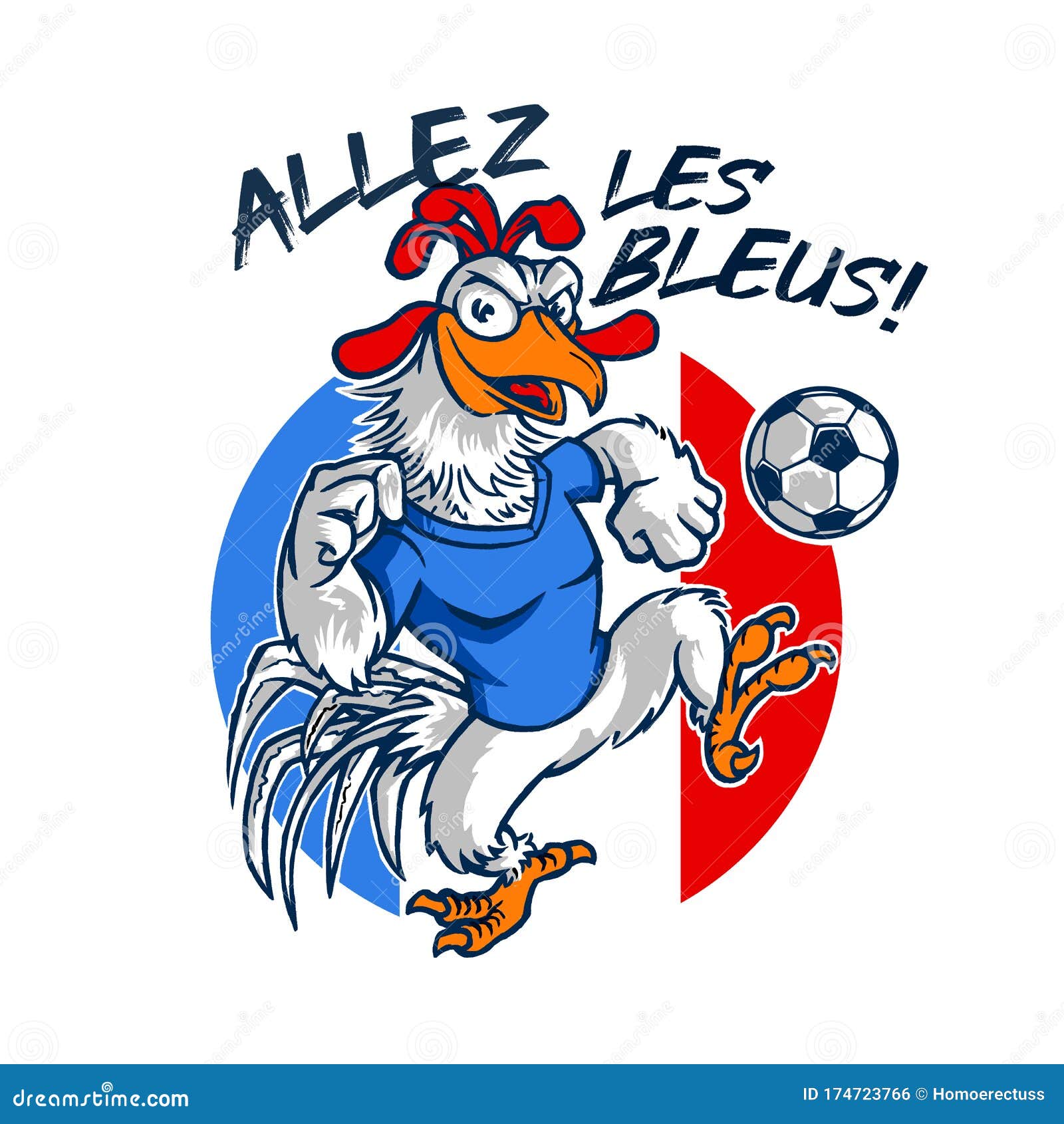 French National Football Rooster Mascot Stock Vector - Illustration of ...