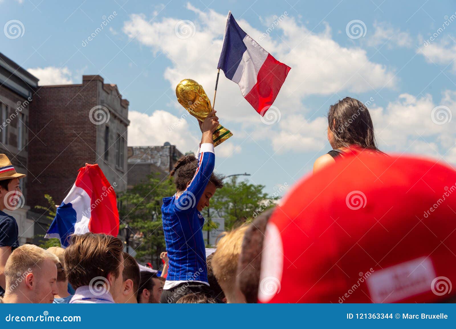French Nationals Celebrate the Victory of the French Soccer Team