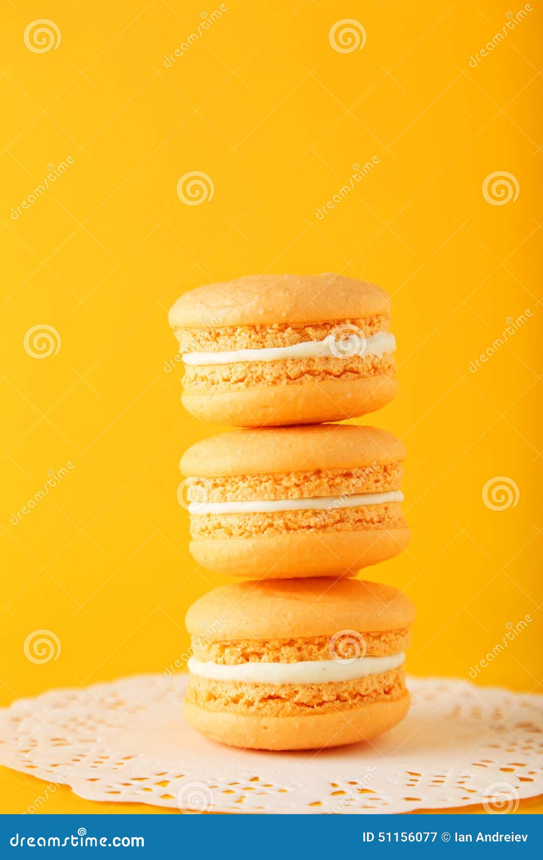 French orange macarons stock image. Image of delicious 51156077