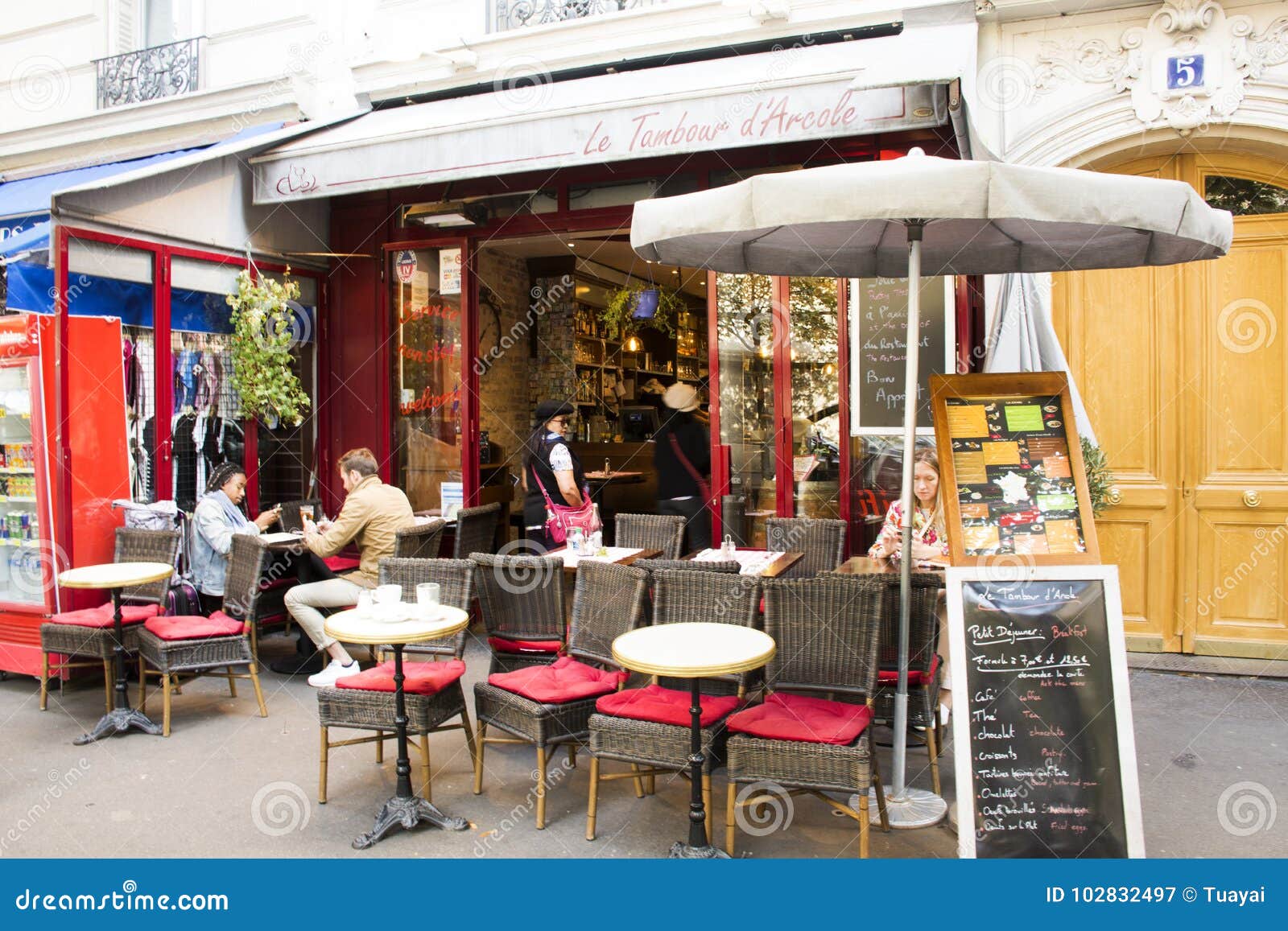 French People and Foreigner Travelers at Restaurant Editorial ...