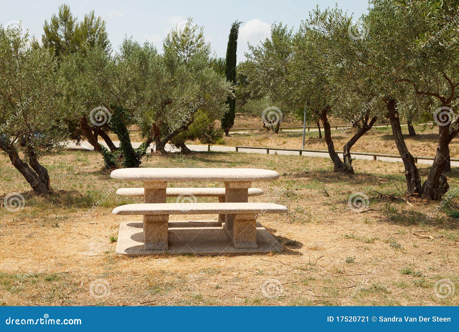 French picnic table stock image. Image of french, trees 17520721