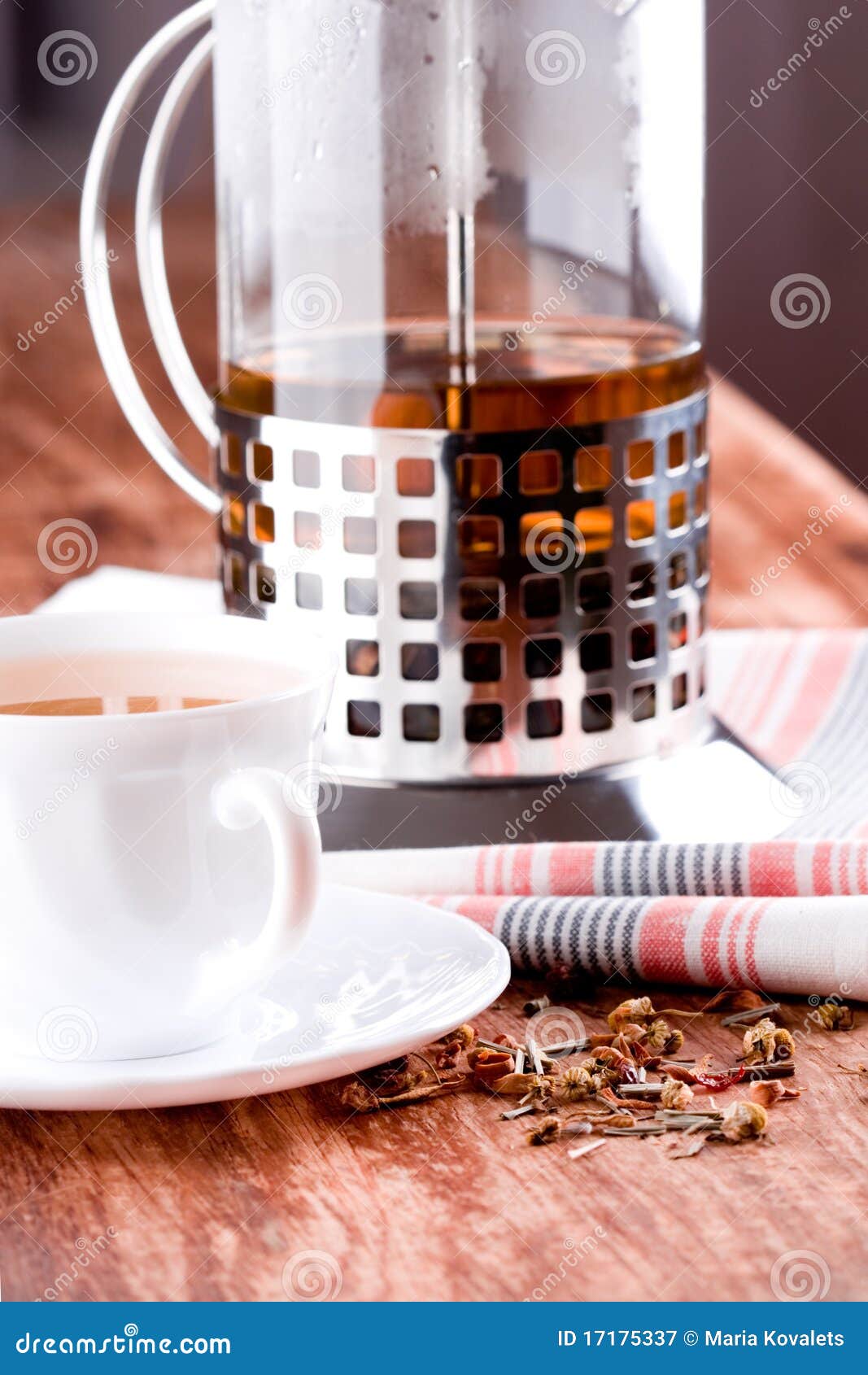 French Press and Cup of Fresh Herbal Tea Stock Image Image of herbal