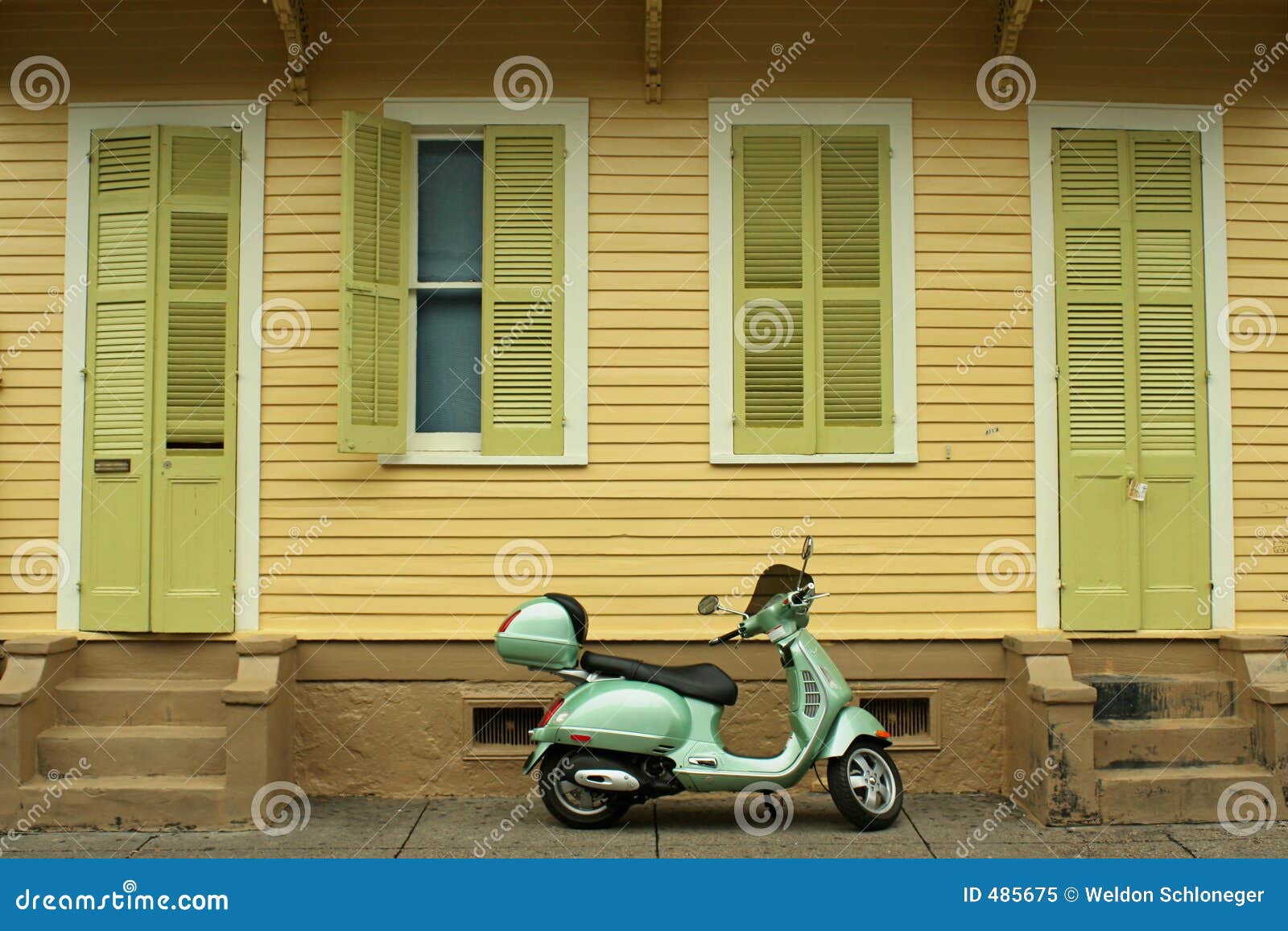 French Quarter scooter stock image. Image of architecture 485675
