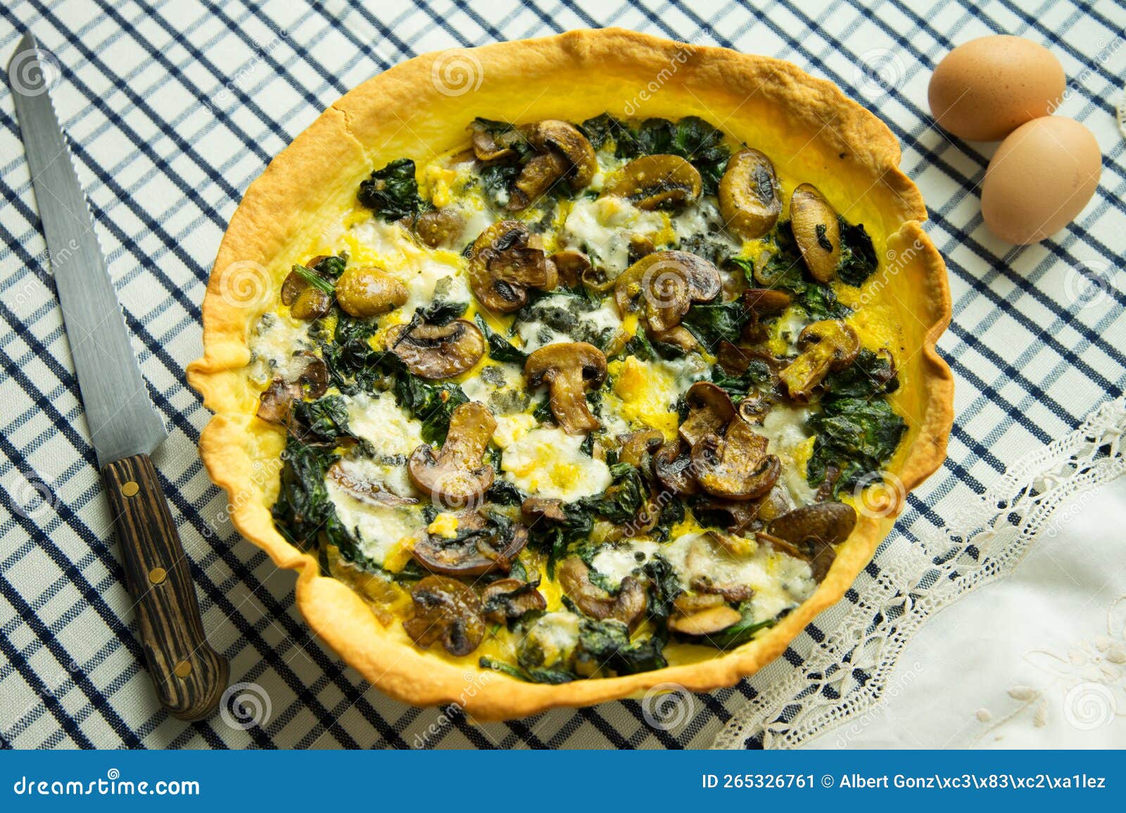 French Quiche with Egg, Vegetables and Mushrooms. Stock Image Image