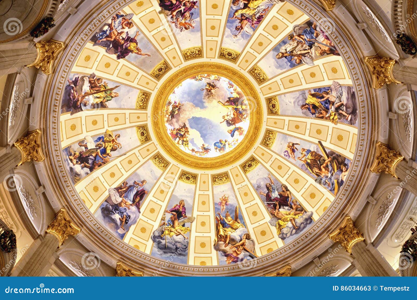 French Renaissance Painted Ceiling Stock Image Image Of