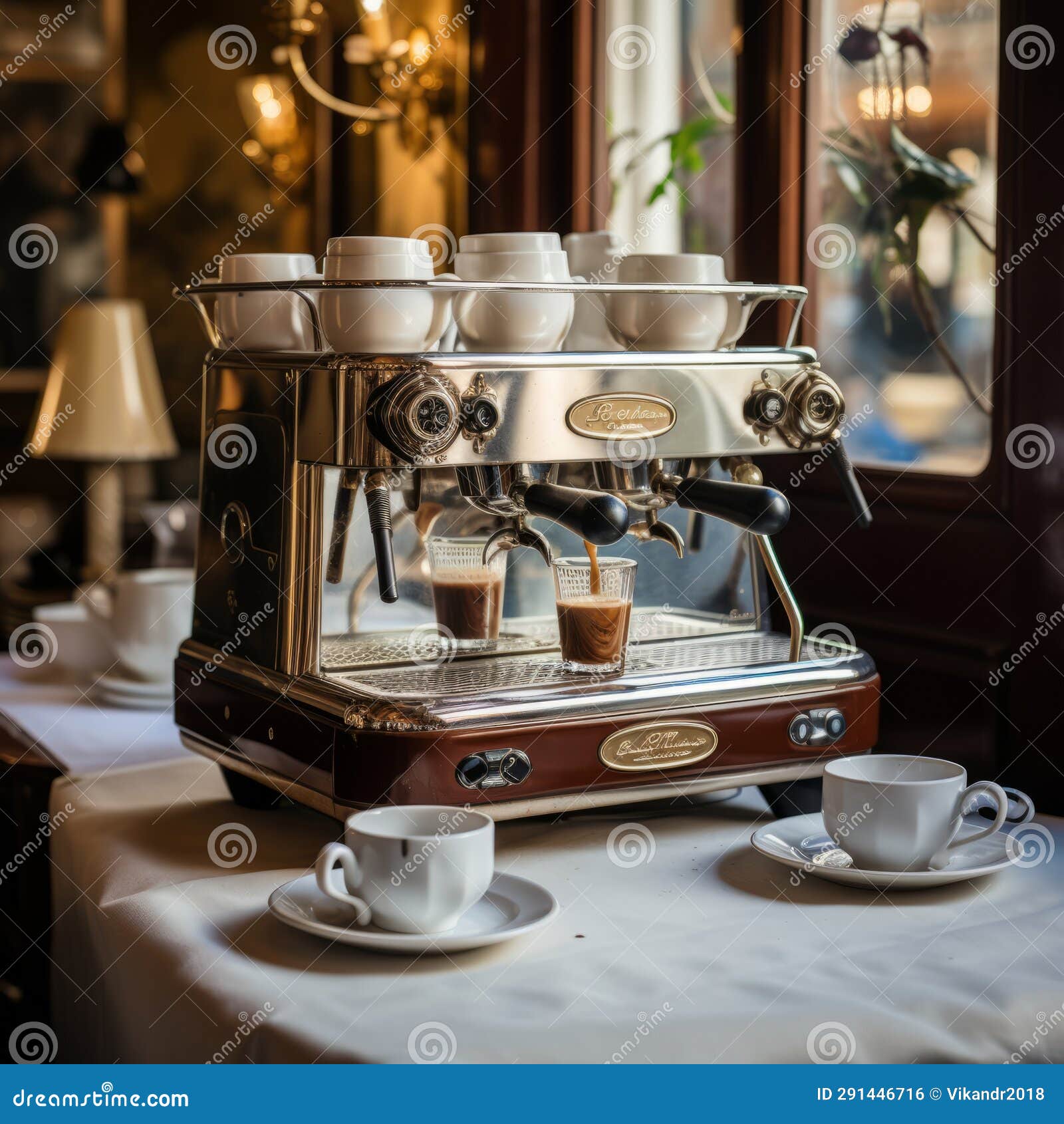 French Restaurant Coffee Machine Stock Photo Image of steam