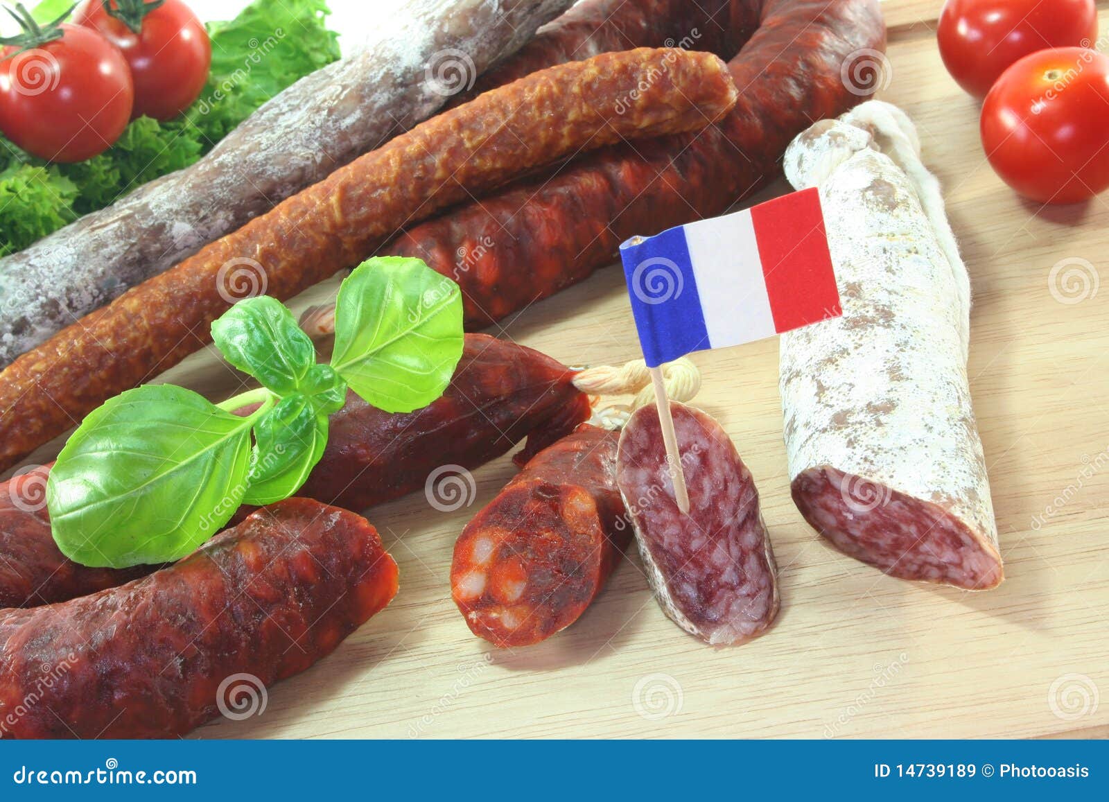 French salami stock image. Image of france, snack, piece 14739189