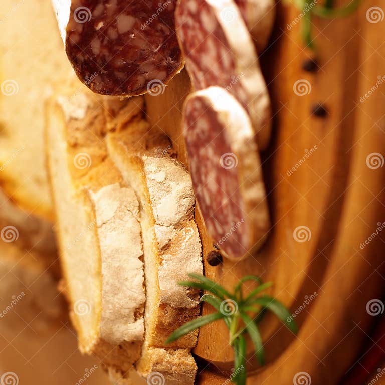 French salami stock photo. Image of peppercorn, rosemary 7860556