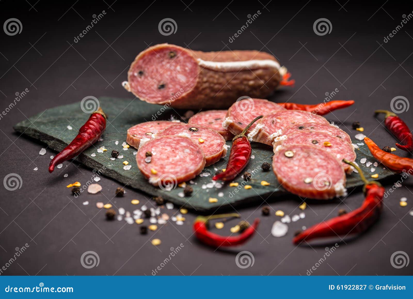 French salami stock image. Image of food, round, salami 61922827