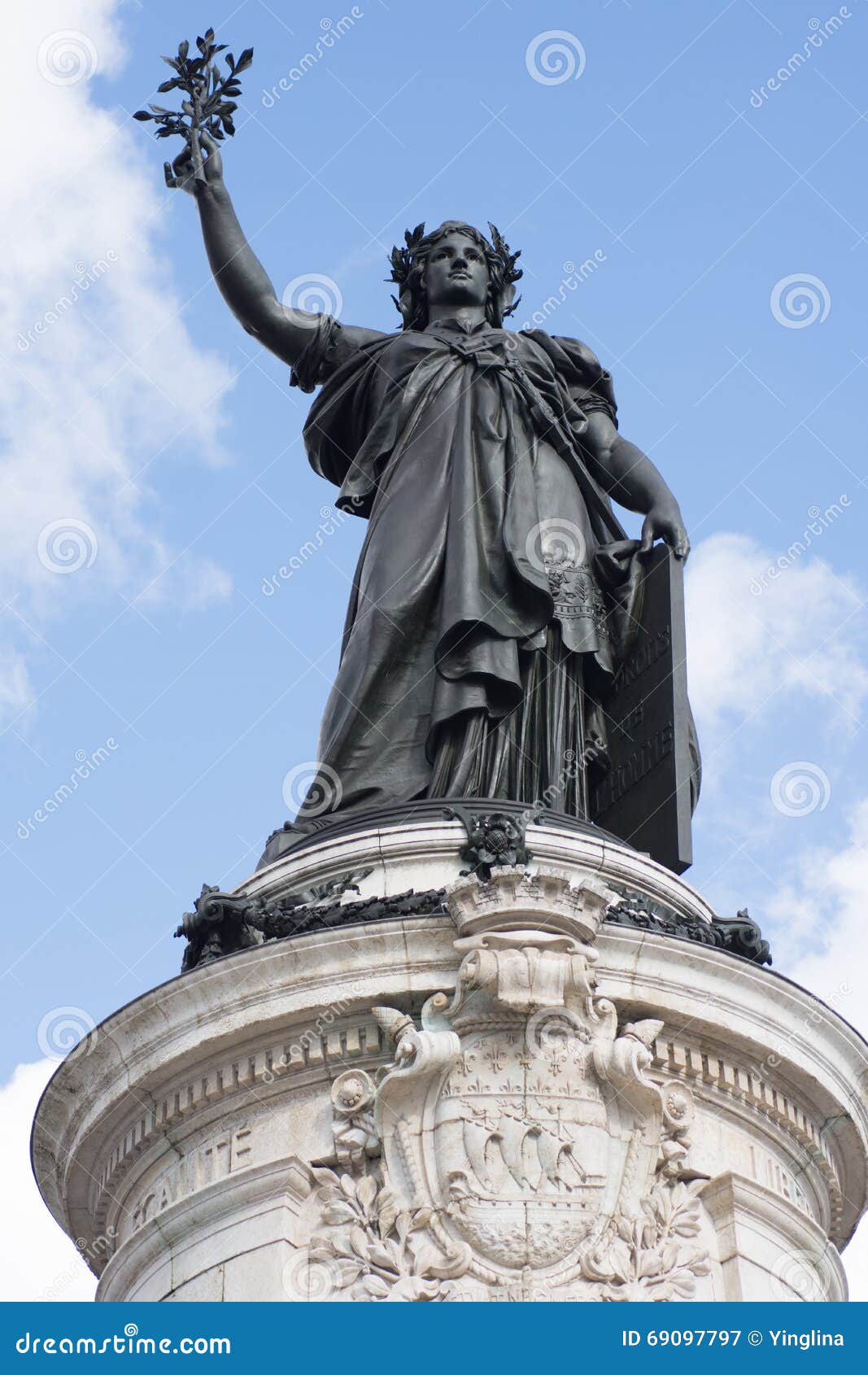 French Statue of Liberty in Place De La Republique Stock Image Image