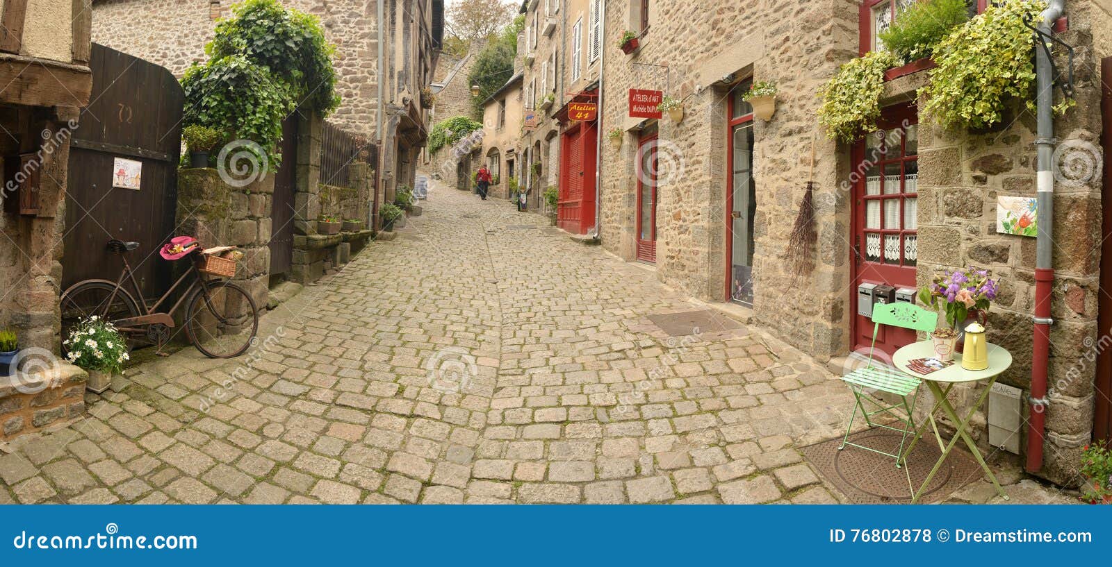 French Street editorial stock photo. Image of dinan, brittany - 76802878
