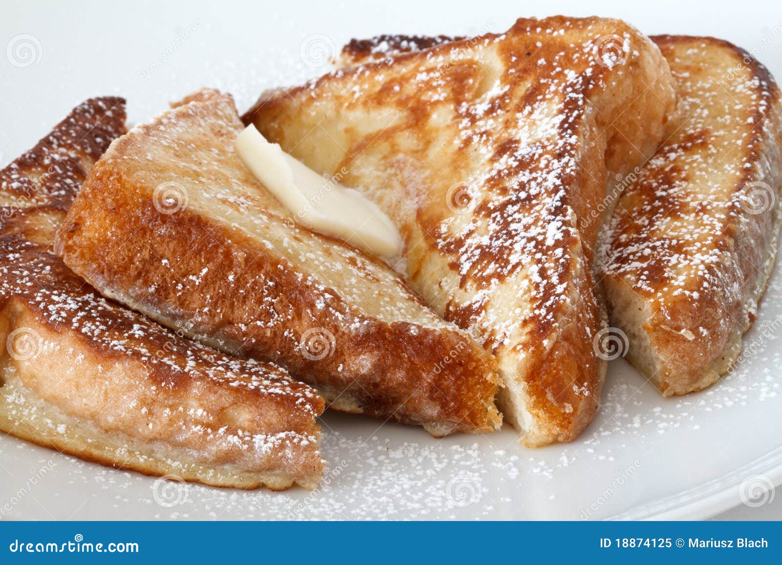 French Toast Dish Made Of Fried Sliced Bread Soaked In Eggs And Milk