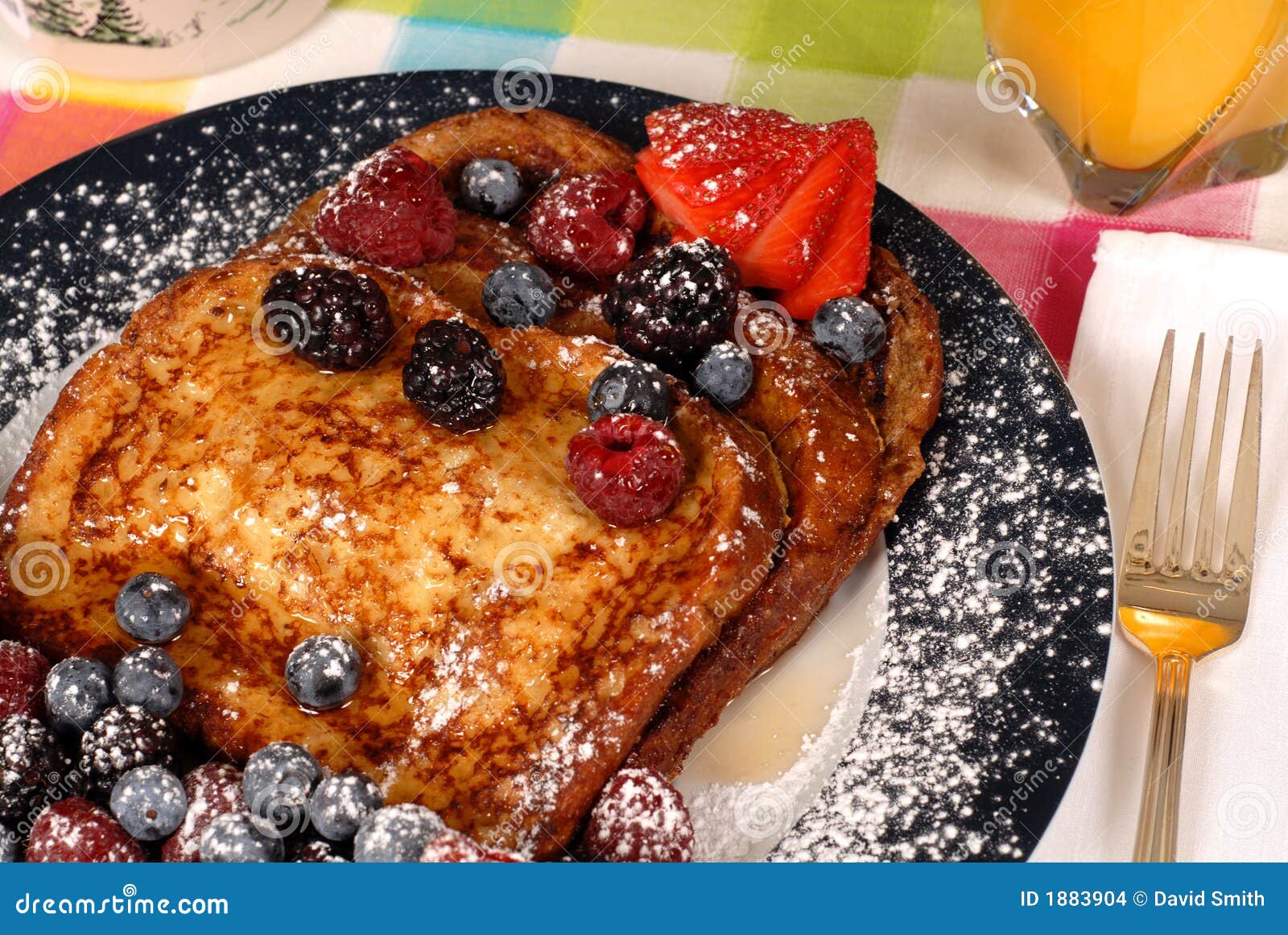 French Toast with Fruit and Maple Syrup Closeup Stock Photo Image of