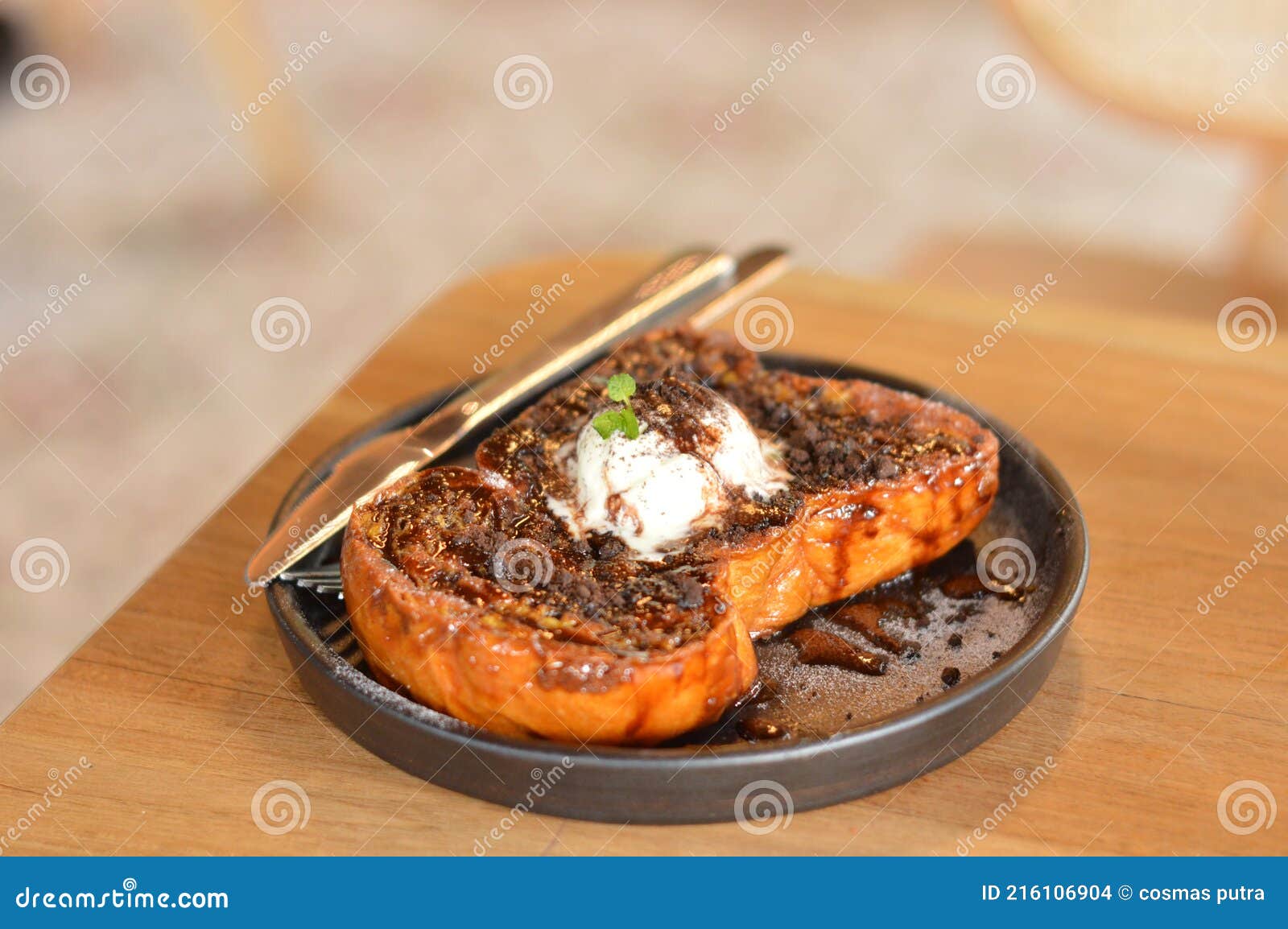 French Toast Ice Cream Topping Stock Photo Image of toast, french