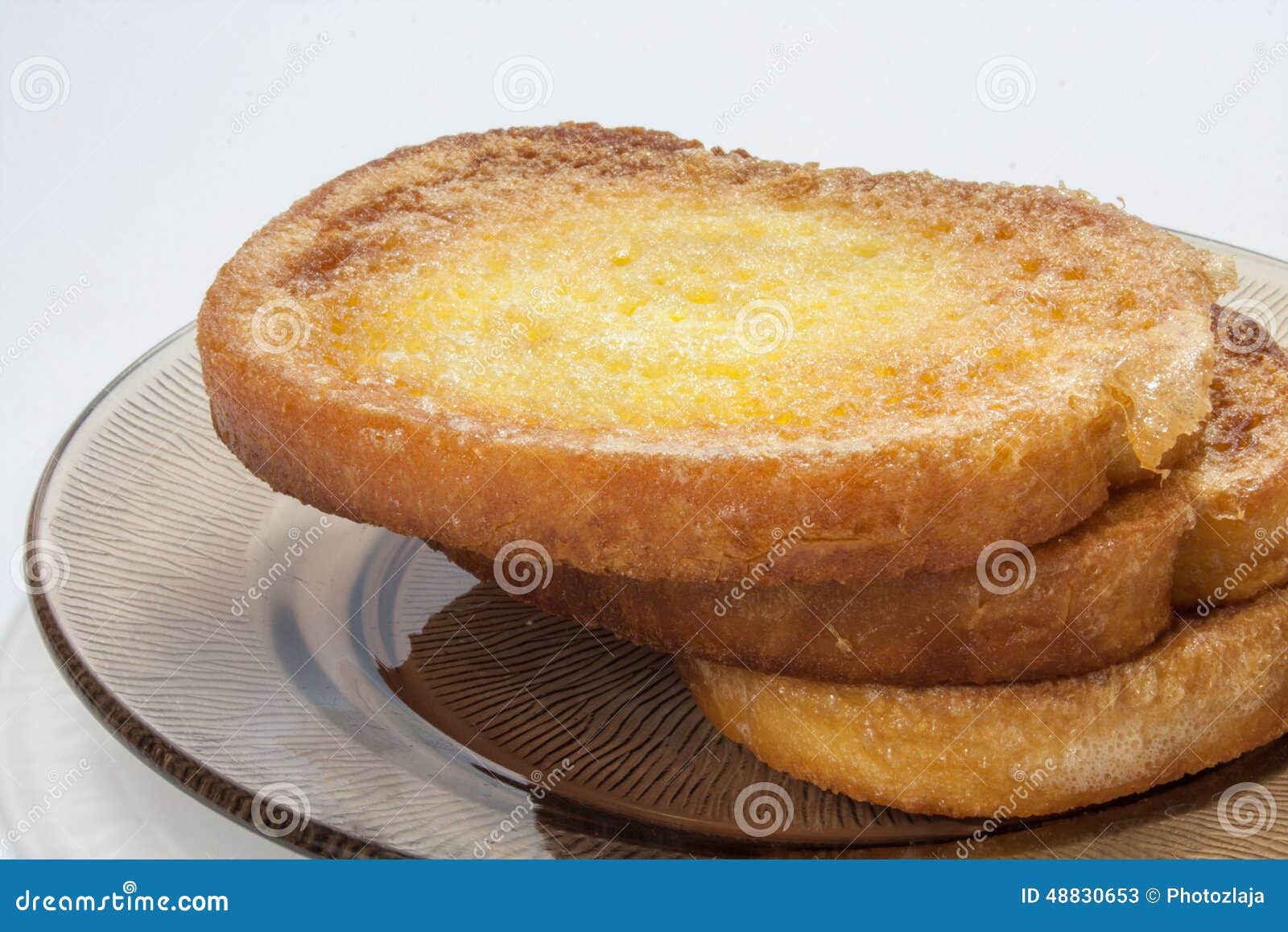 French toast on the plate stock image. Image of piece 48830653
