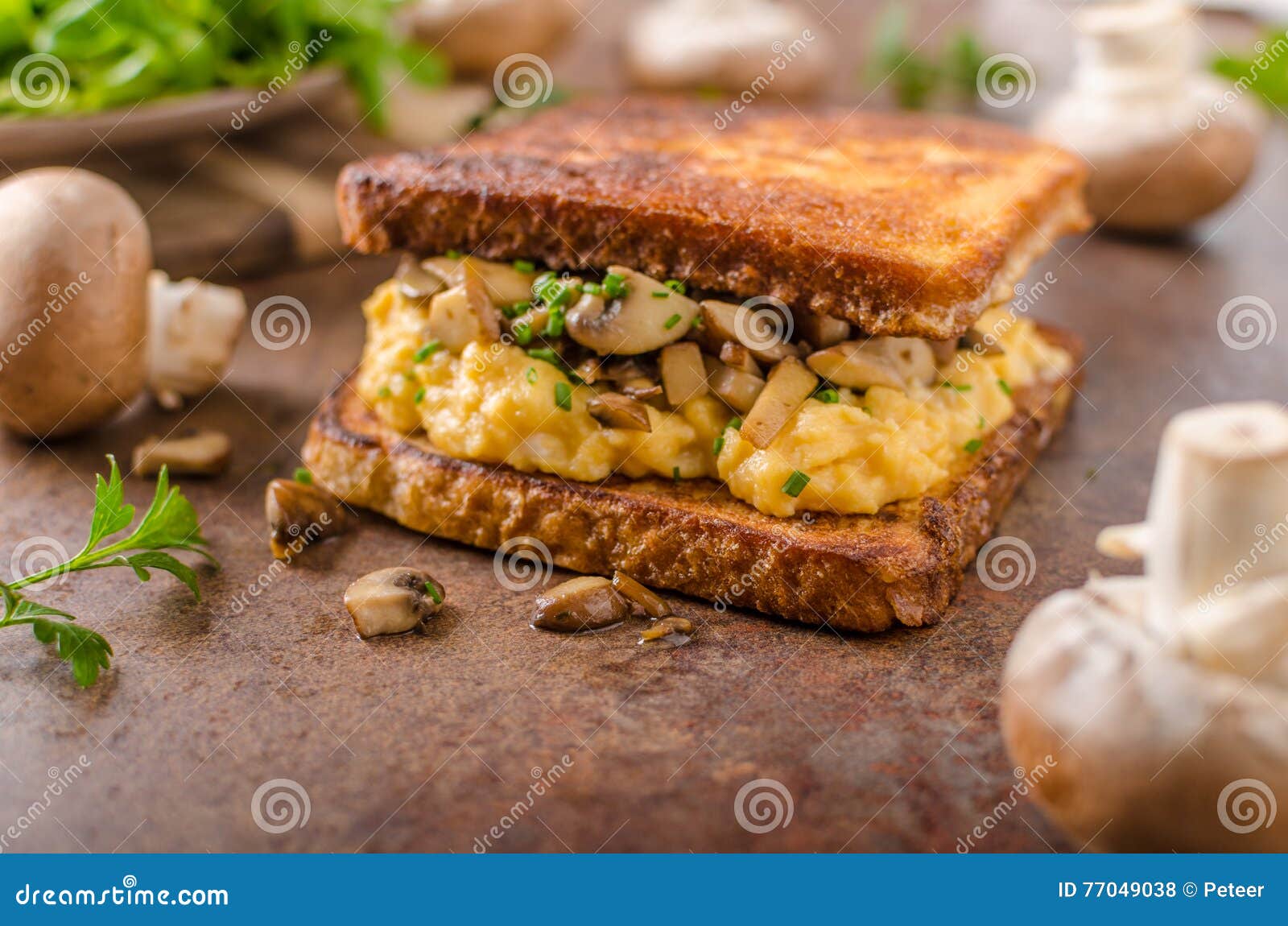 French Toast Scrambled Eggs Stock Photo Image of morning, brunch