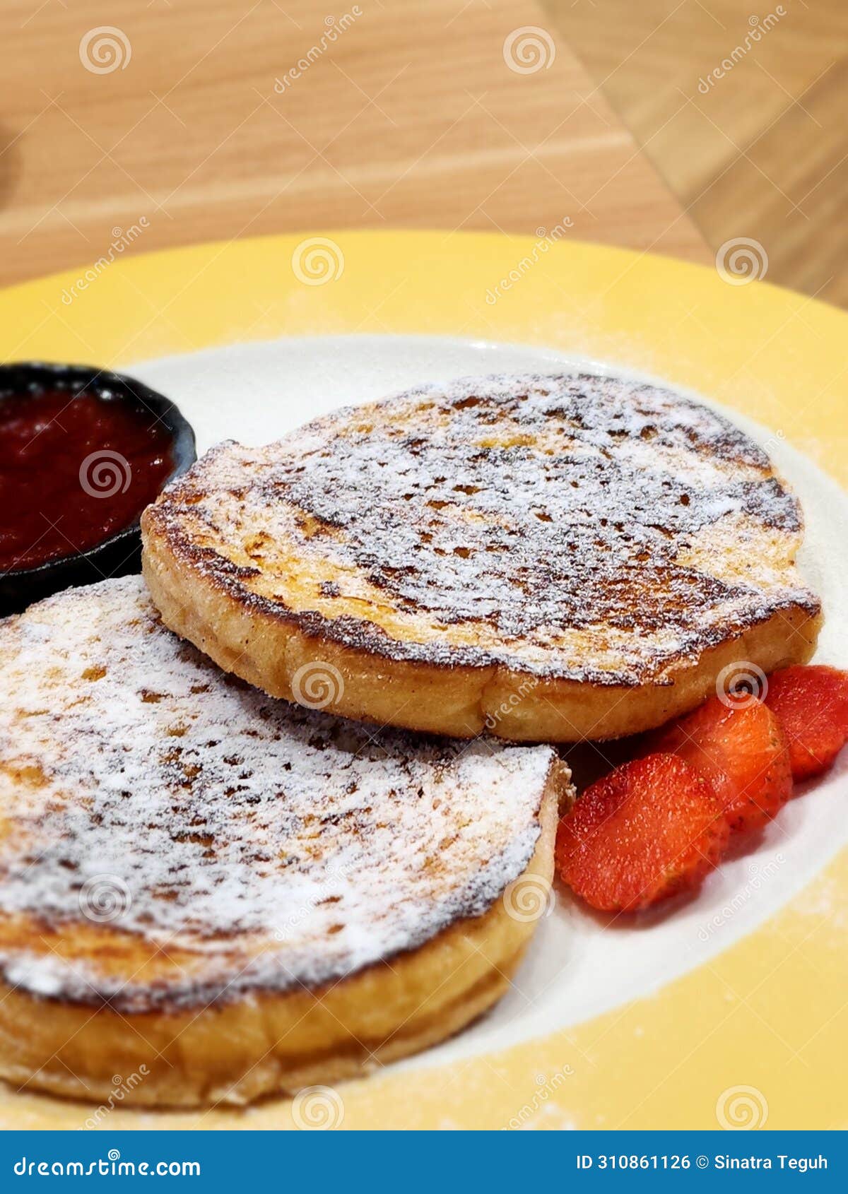 French Toast with Strawberry Jam at Polka Cafe Stock Photo Image of french, cafr 310861126