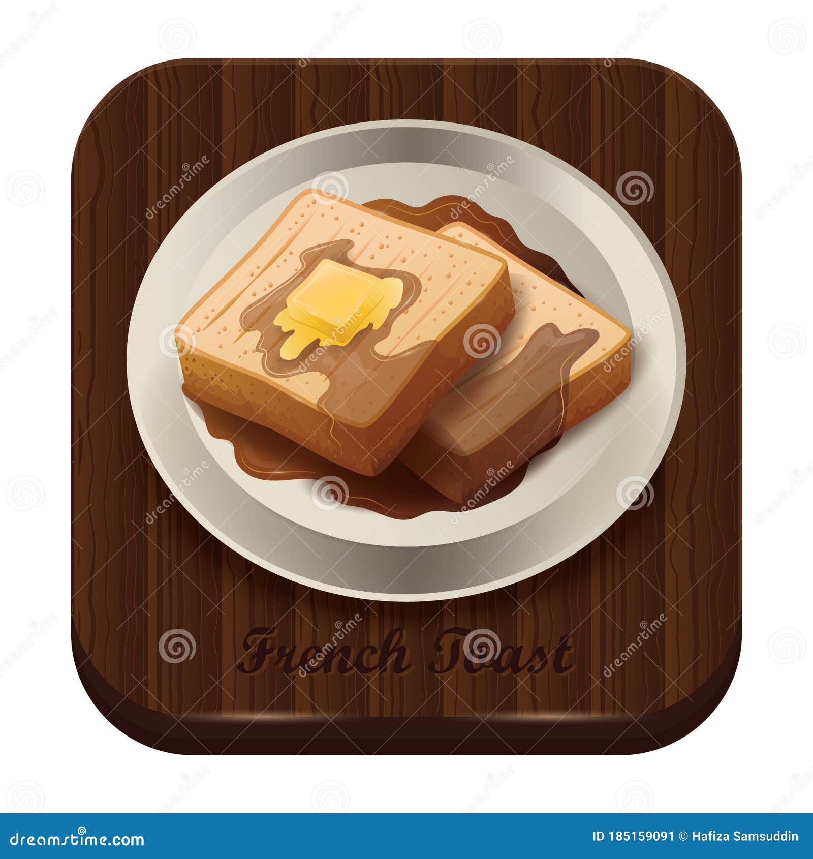 French Toast. Vector Illustration Decorative Design Stock Vector