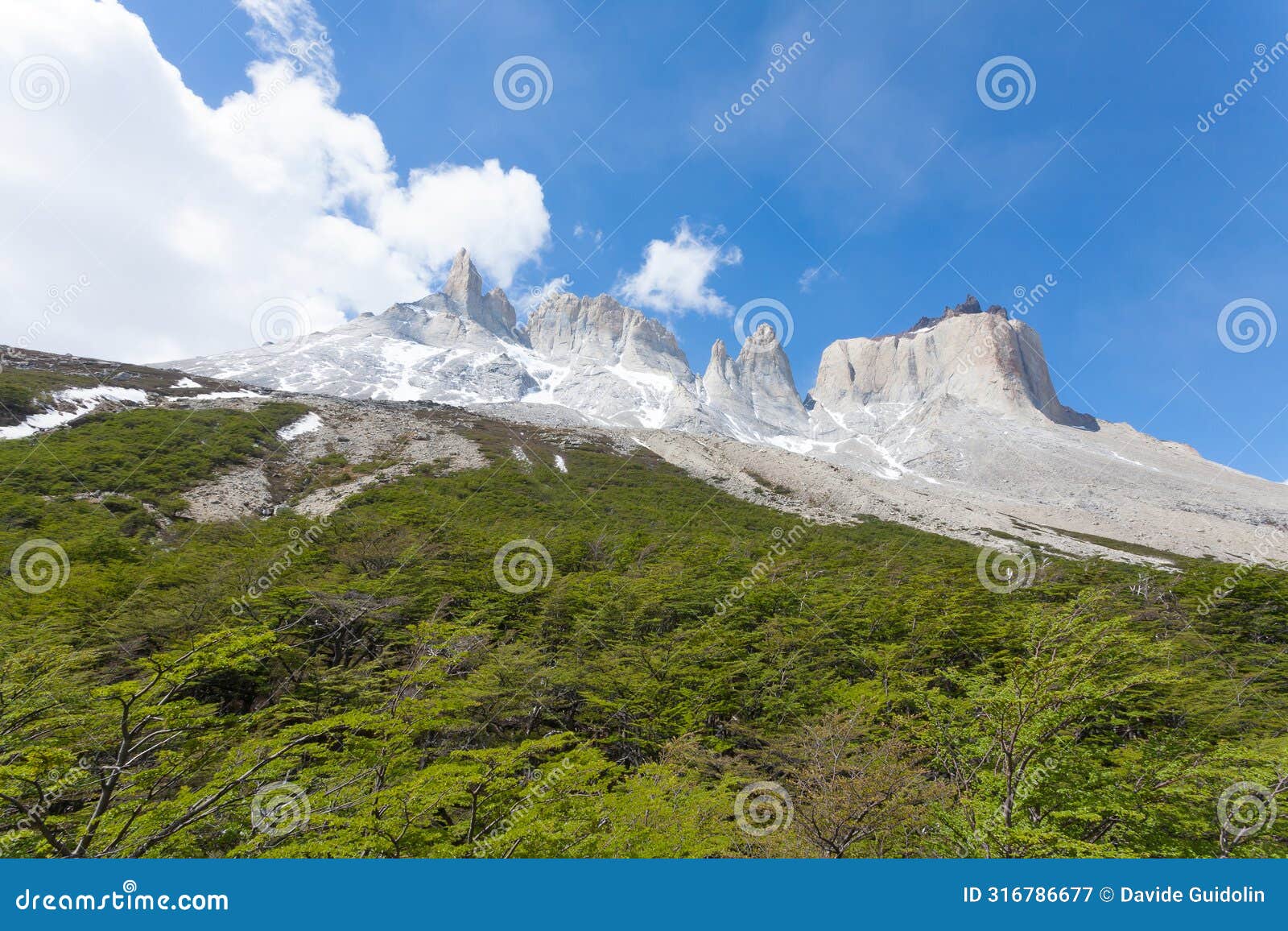 french valley landscape, torres del paine, chile