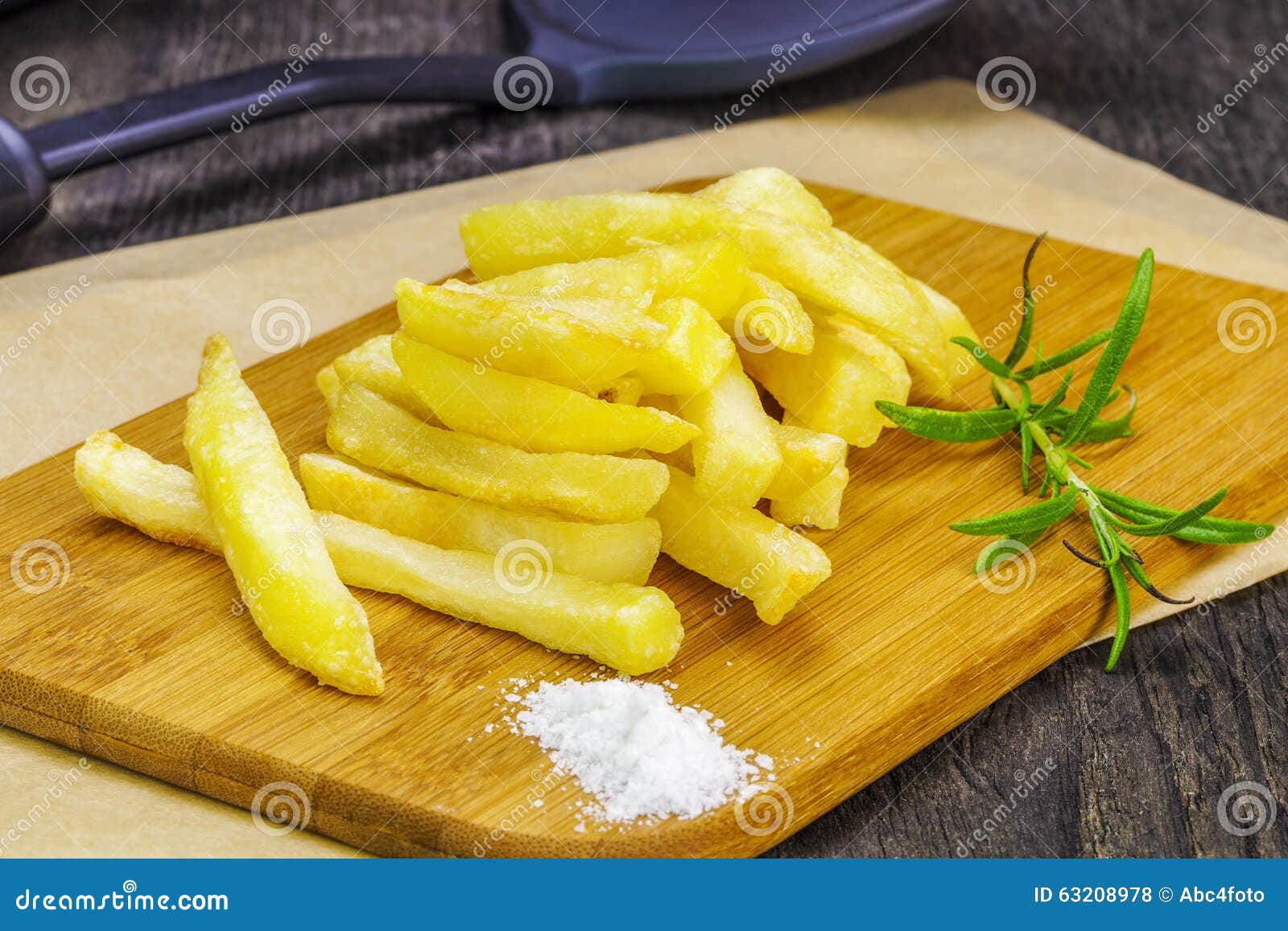 Frensh Fries with Rosemary on Table Stock Photo Image of junk, snack