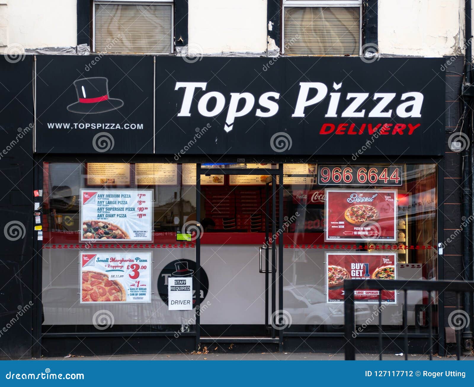 De La Tienda De Pizza De Los Tops editorial - de almacén, 127117712