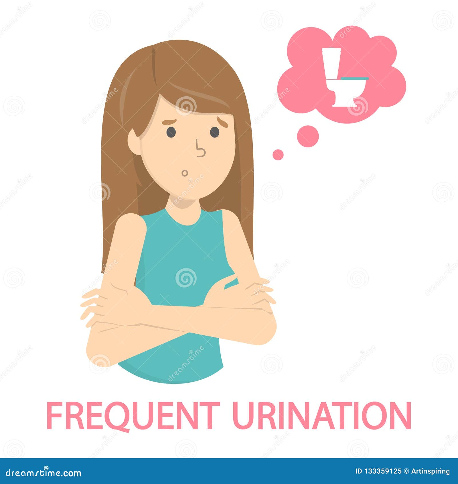 Frequent Urination As a Symptom of Disease Stock Vector