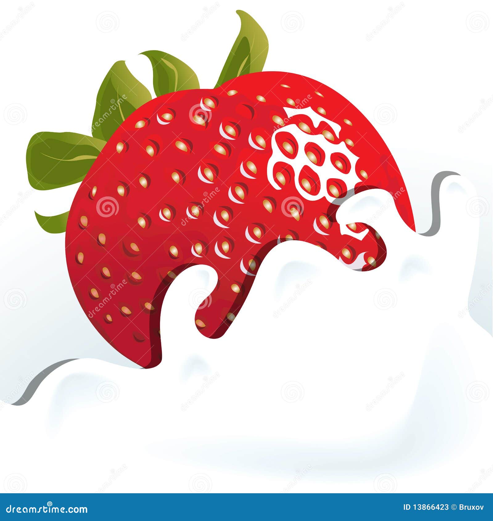 Fresa ilustración del vector. Ilustración de postre, crema 13866423