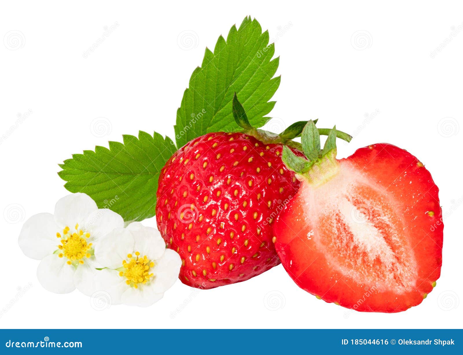Fresas Con Hojas Aisladas En Fondo Blanco Foto de archivo Imagen de